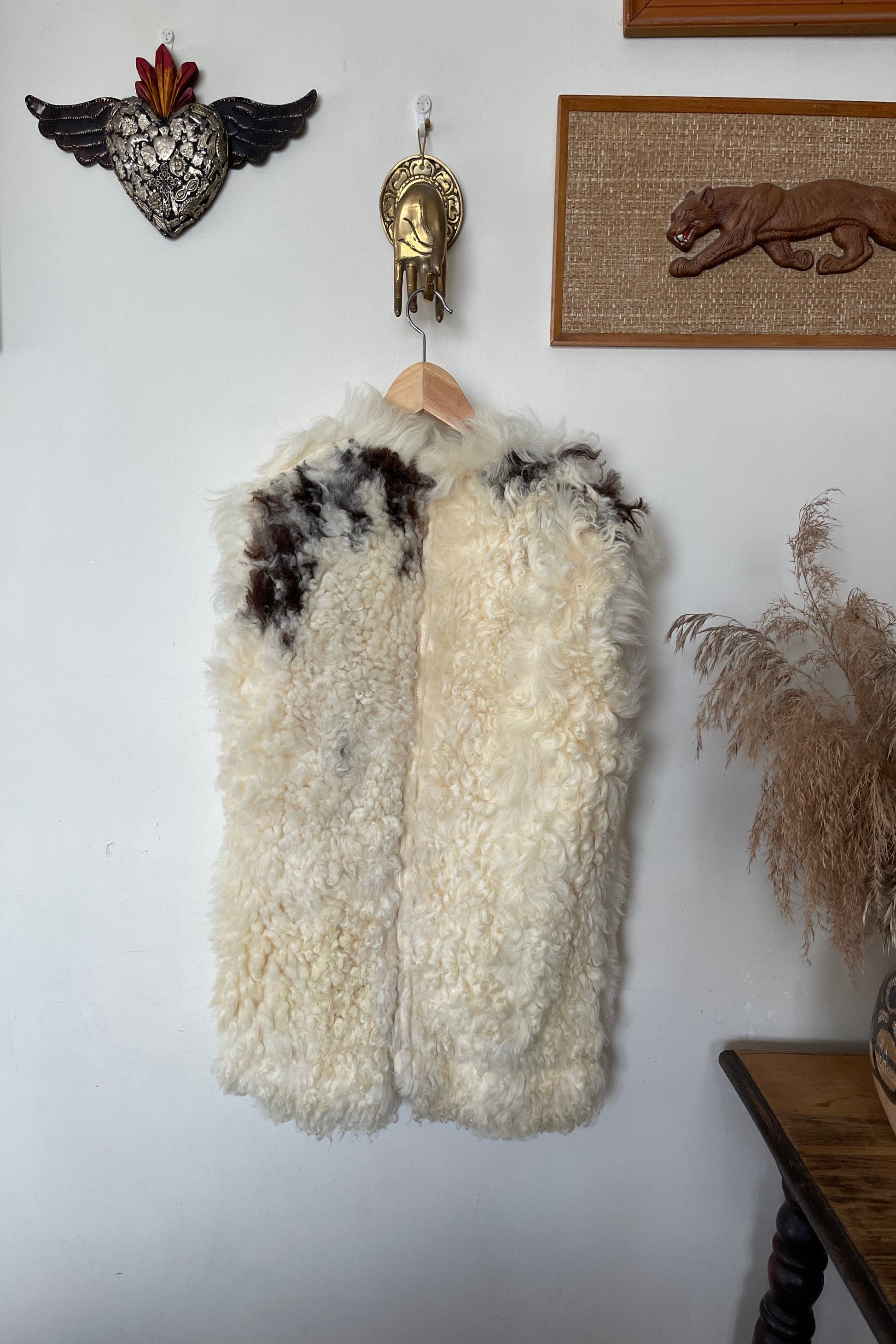 Vintage 1960s Shearling Afghan Vest