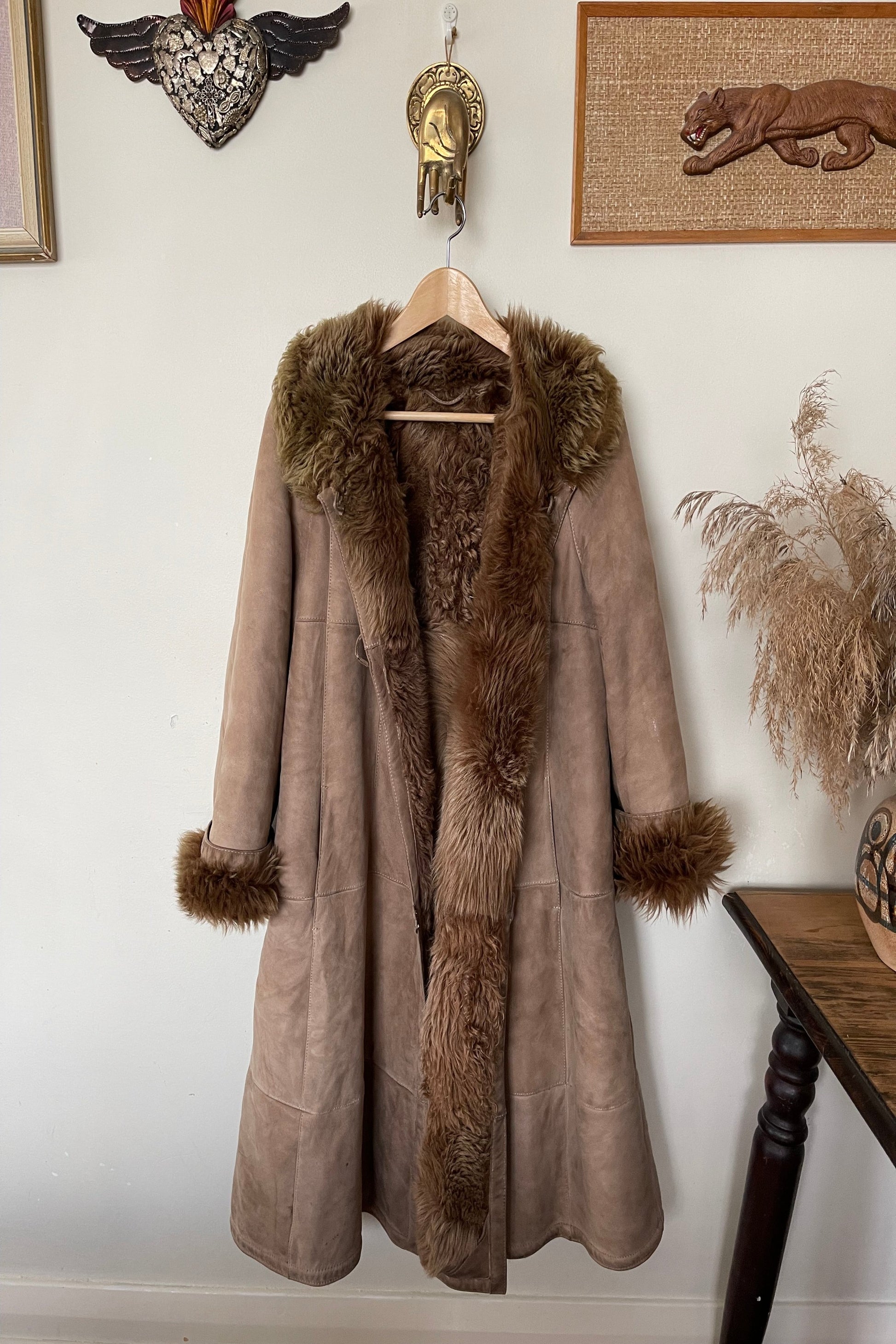 Vintage 1970s Reversible Shearling Afghan Coat