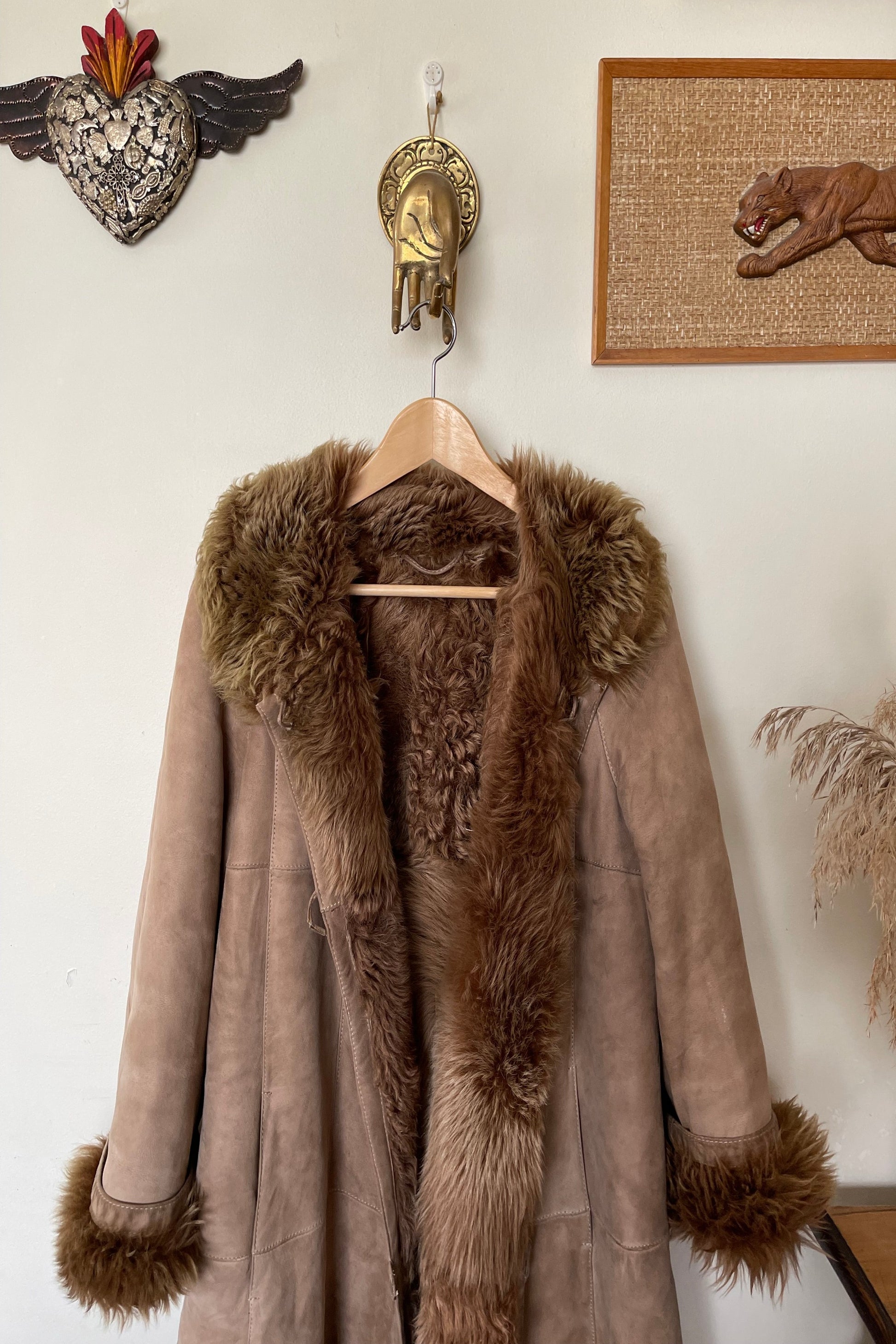 Vintage 1970s Reversible Shearling Afghan Coat
