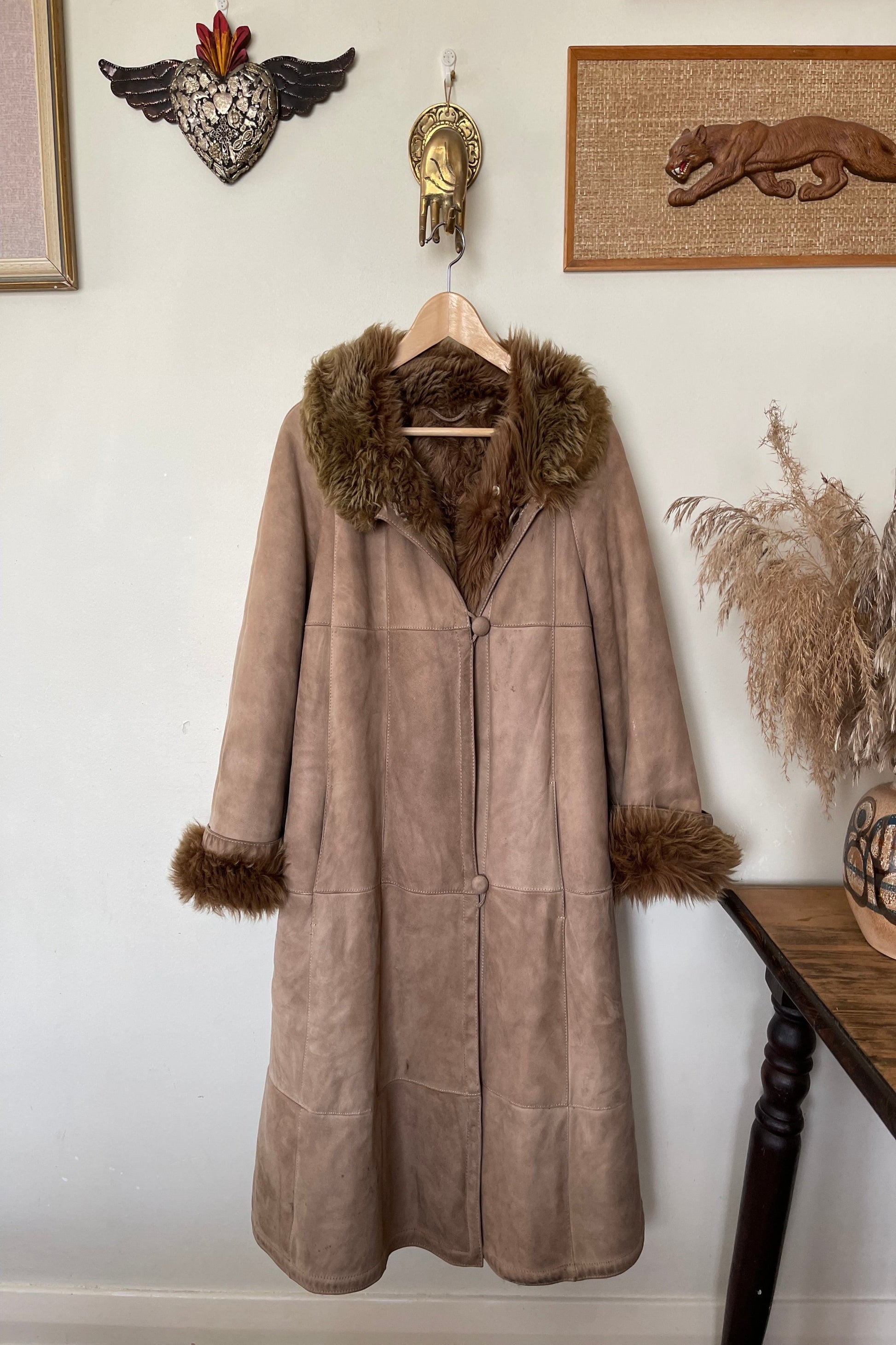 Vintage 1970s Reversible Shearling Afghan Coat