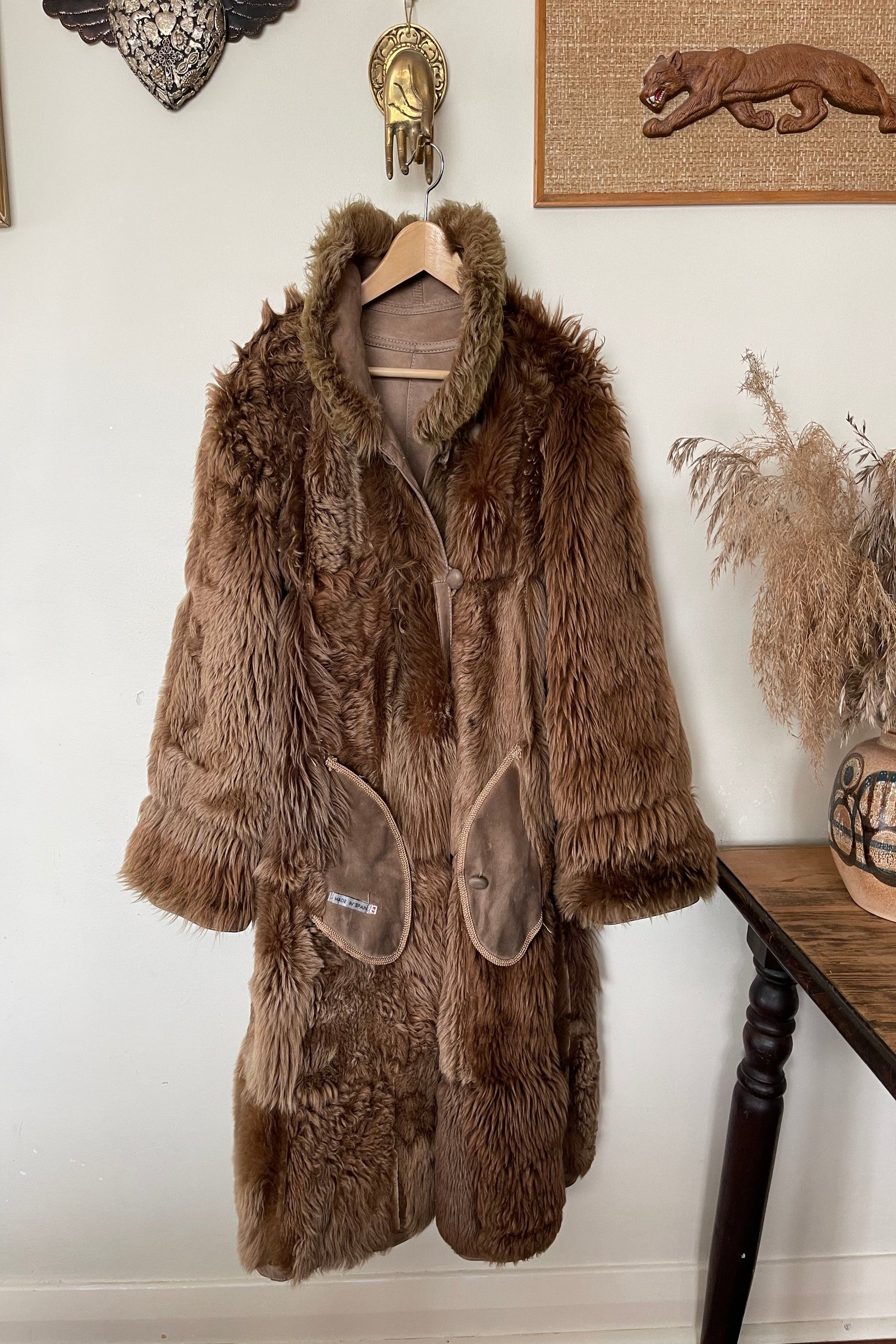 Vintage 1970s Reversible Shearling Afghan Coat