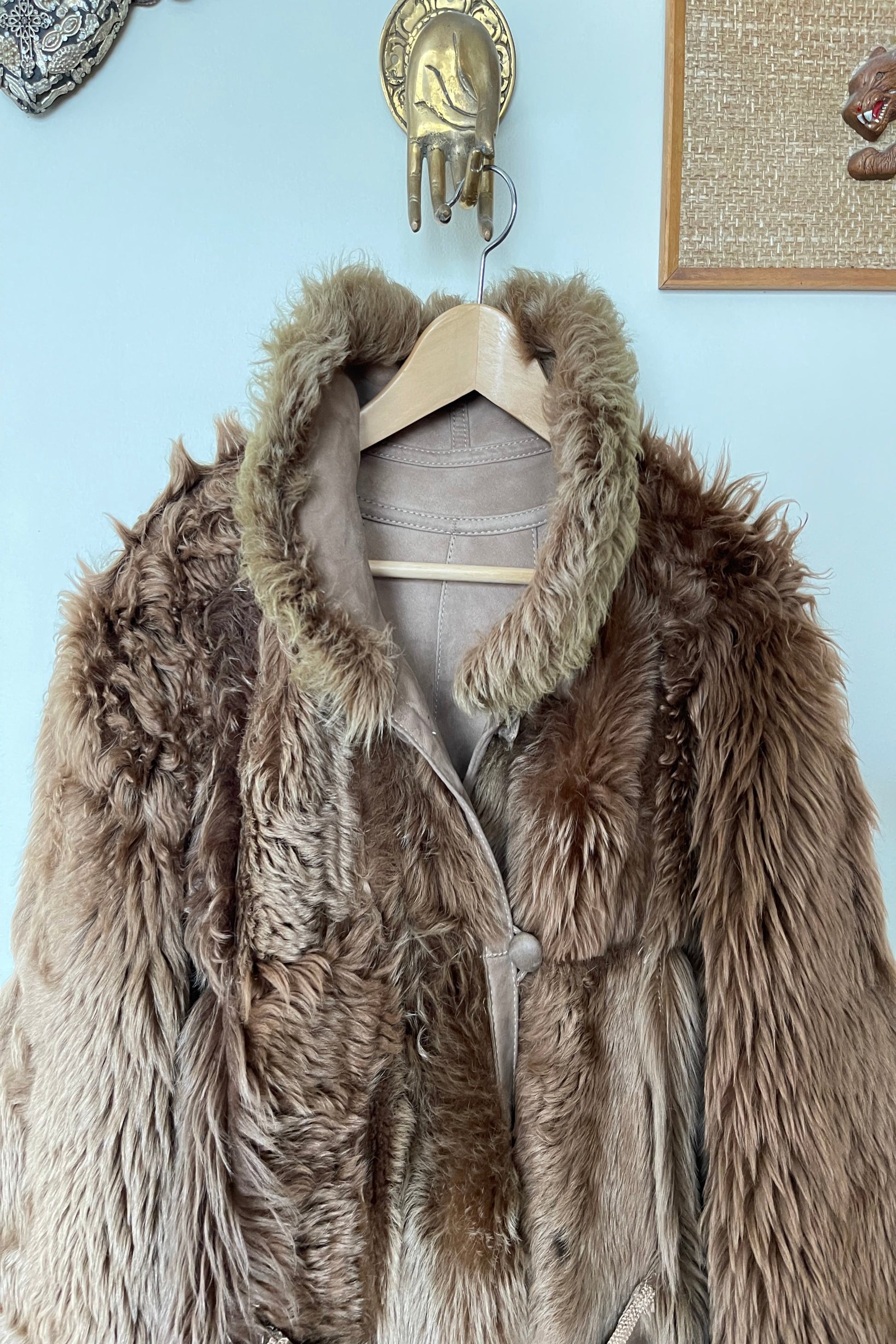 Vintage 1970s Reversible Shearling Afghan Coat