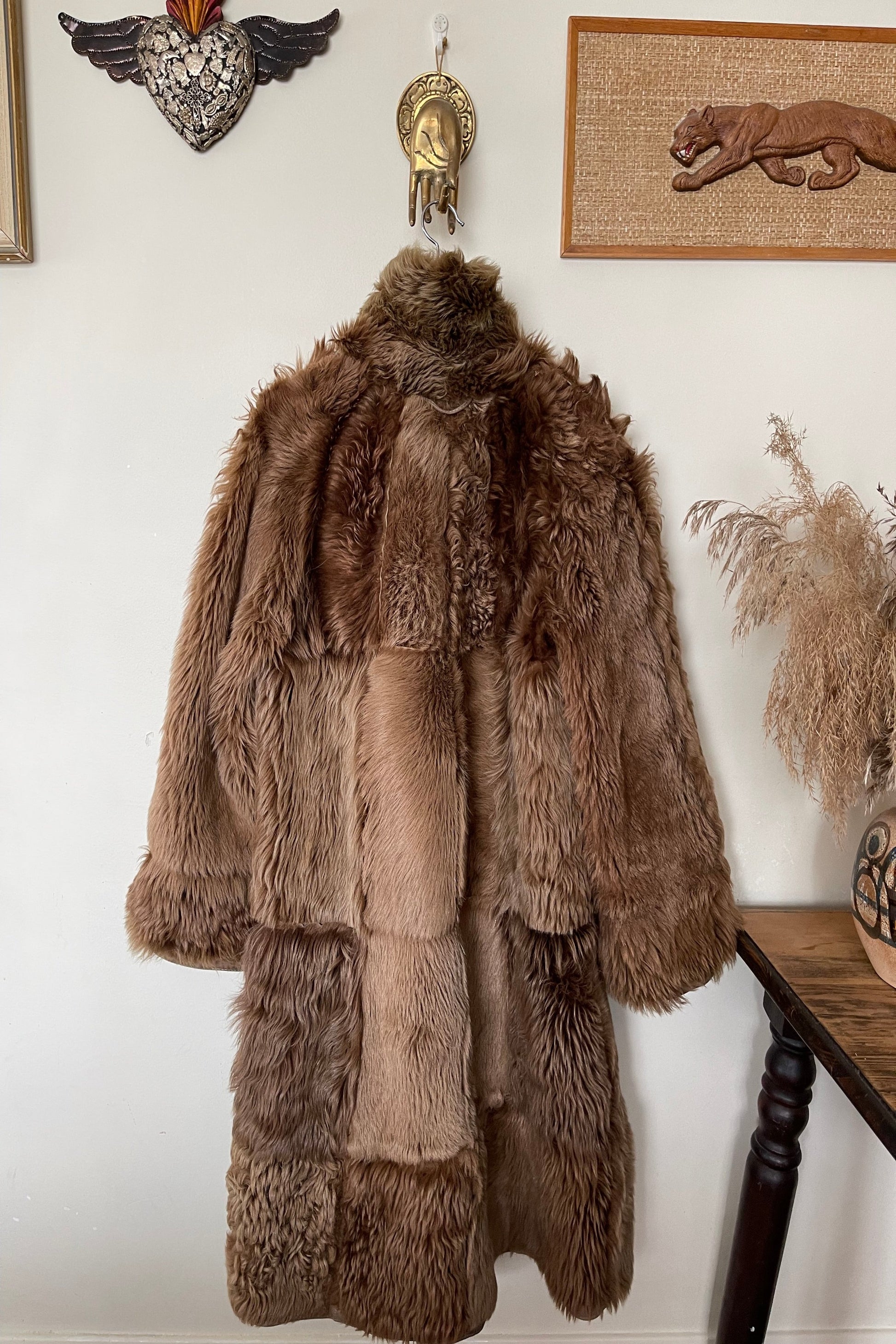 Vintage 1970s Reversible Shearling Afghan Coat
