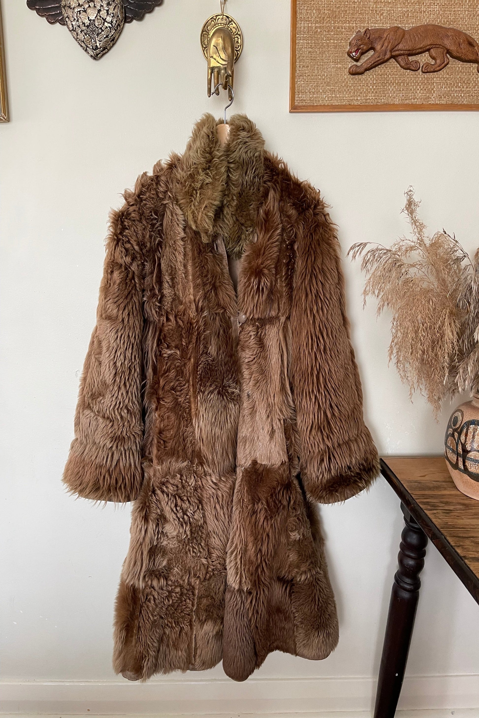 Vintage 1970s Reversible Shearling Afghan Coat