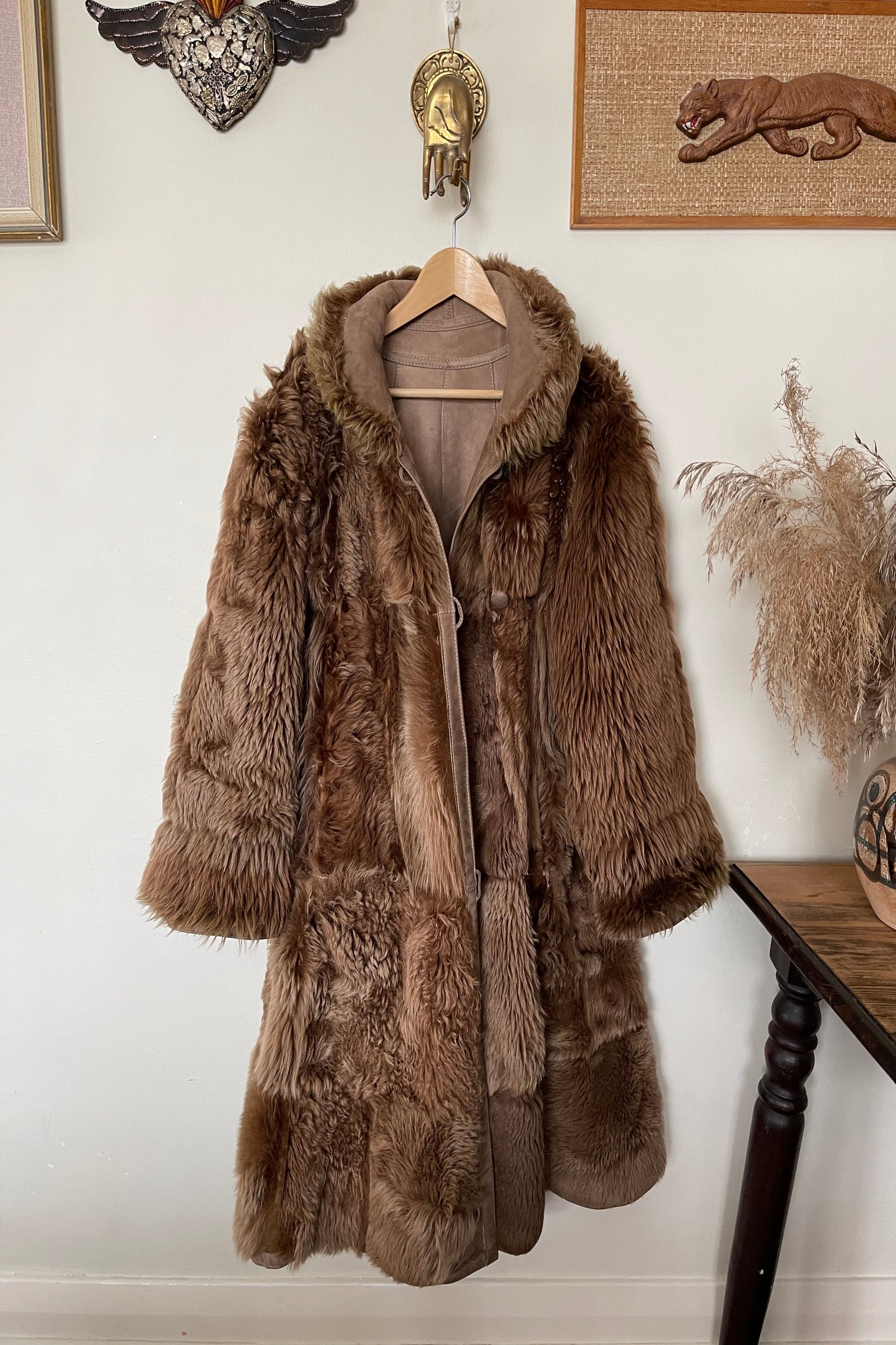 Vintage 1970s Reversible Shearling Afghan Coat