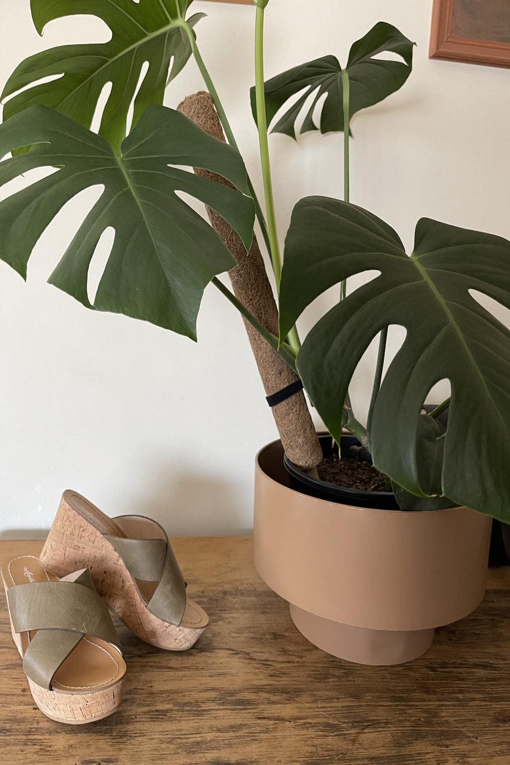 Arnhem - Marnie Cork Leather Wedges in Khaki