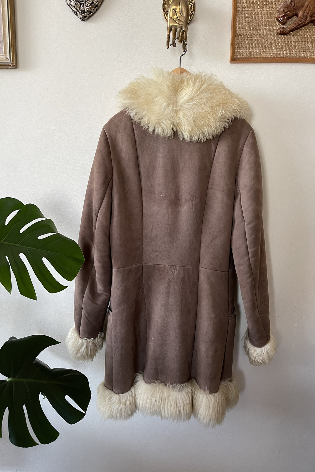 Vintage 1970s Shearling Afghan Duffle Coat