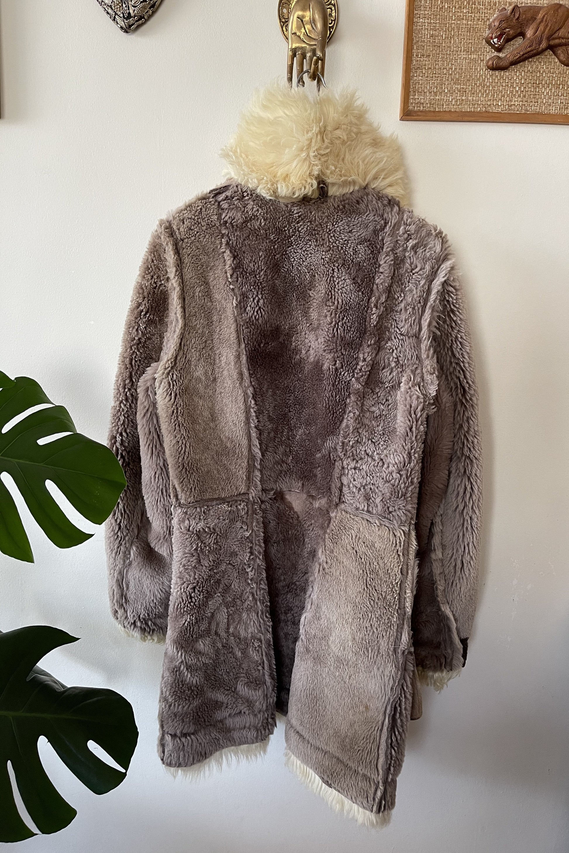 Vintage 1970s Shearling Afghan Duffle Coat