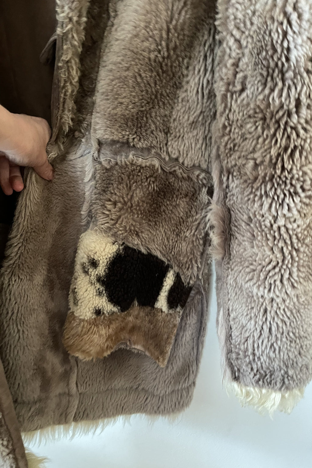 Vintage 1970s Shearling Afghan Duffle Coat