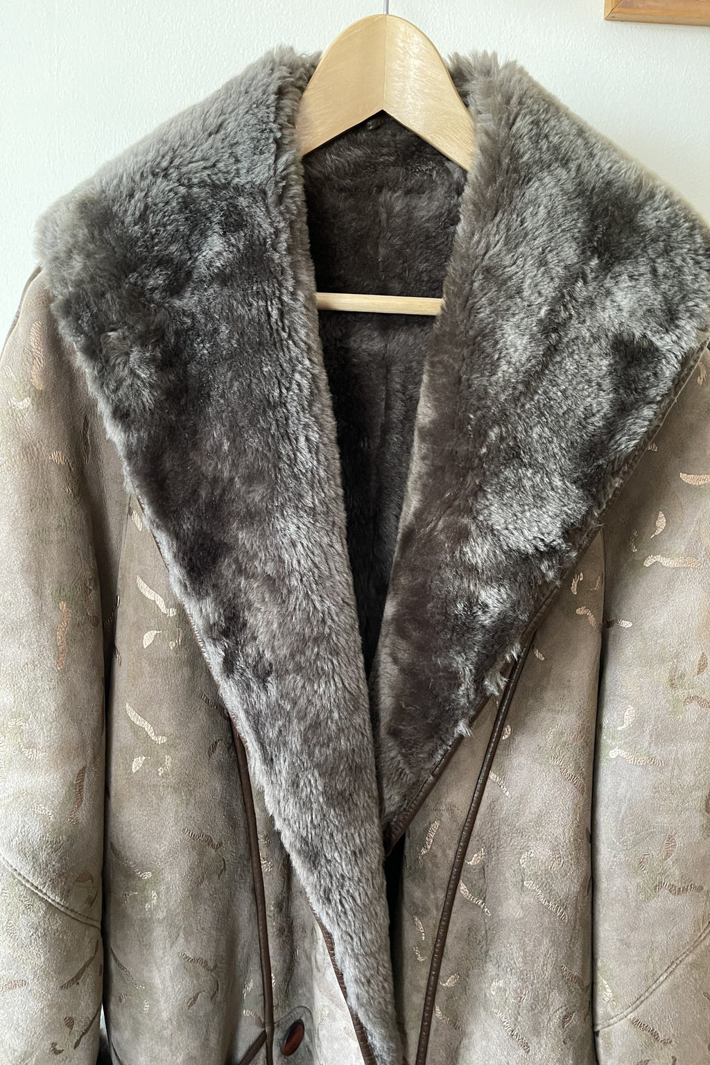 Vintage 80s Leopard Print Shearling Coat