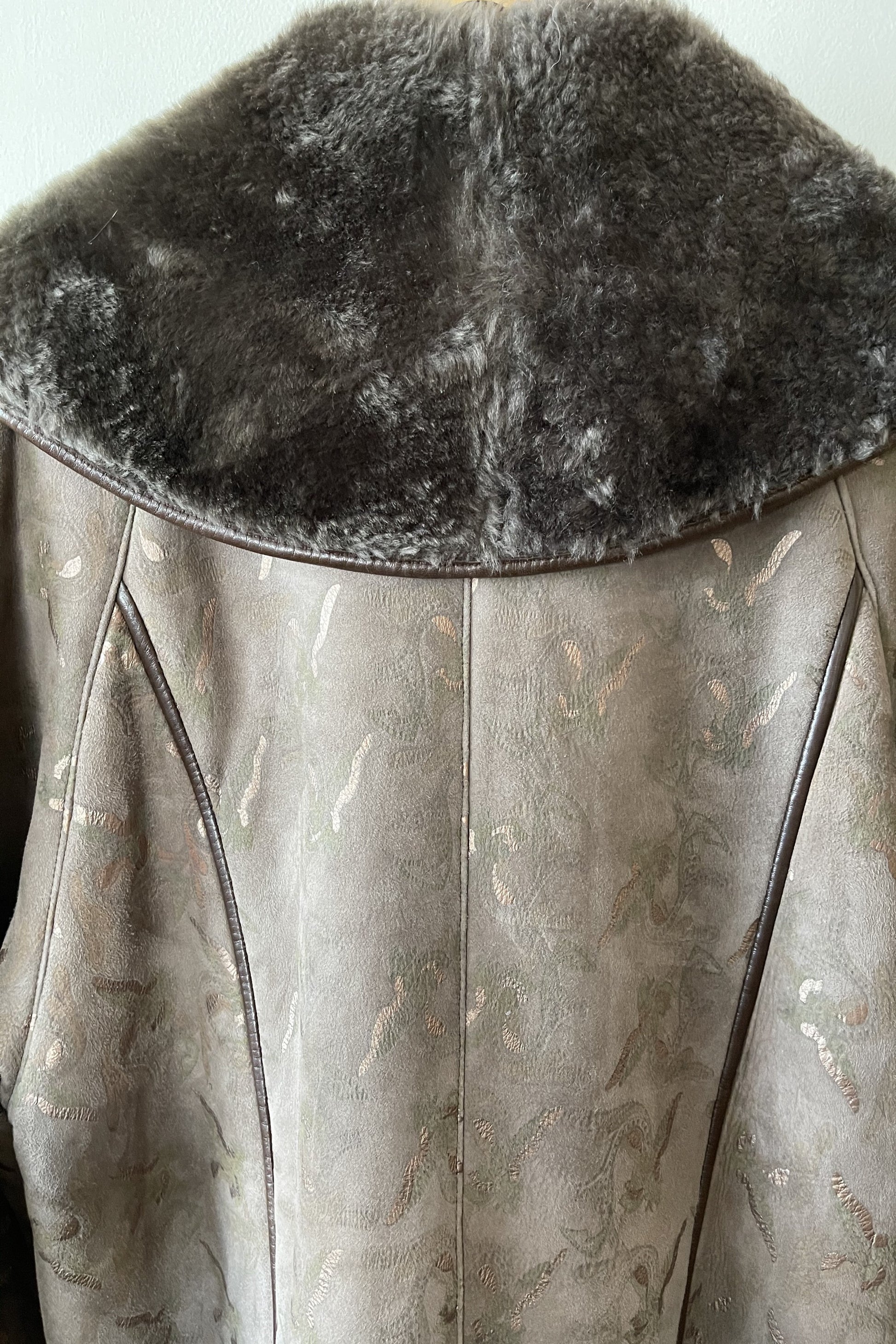 Vintage 80s Leopard Print Shearling Coat