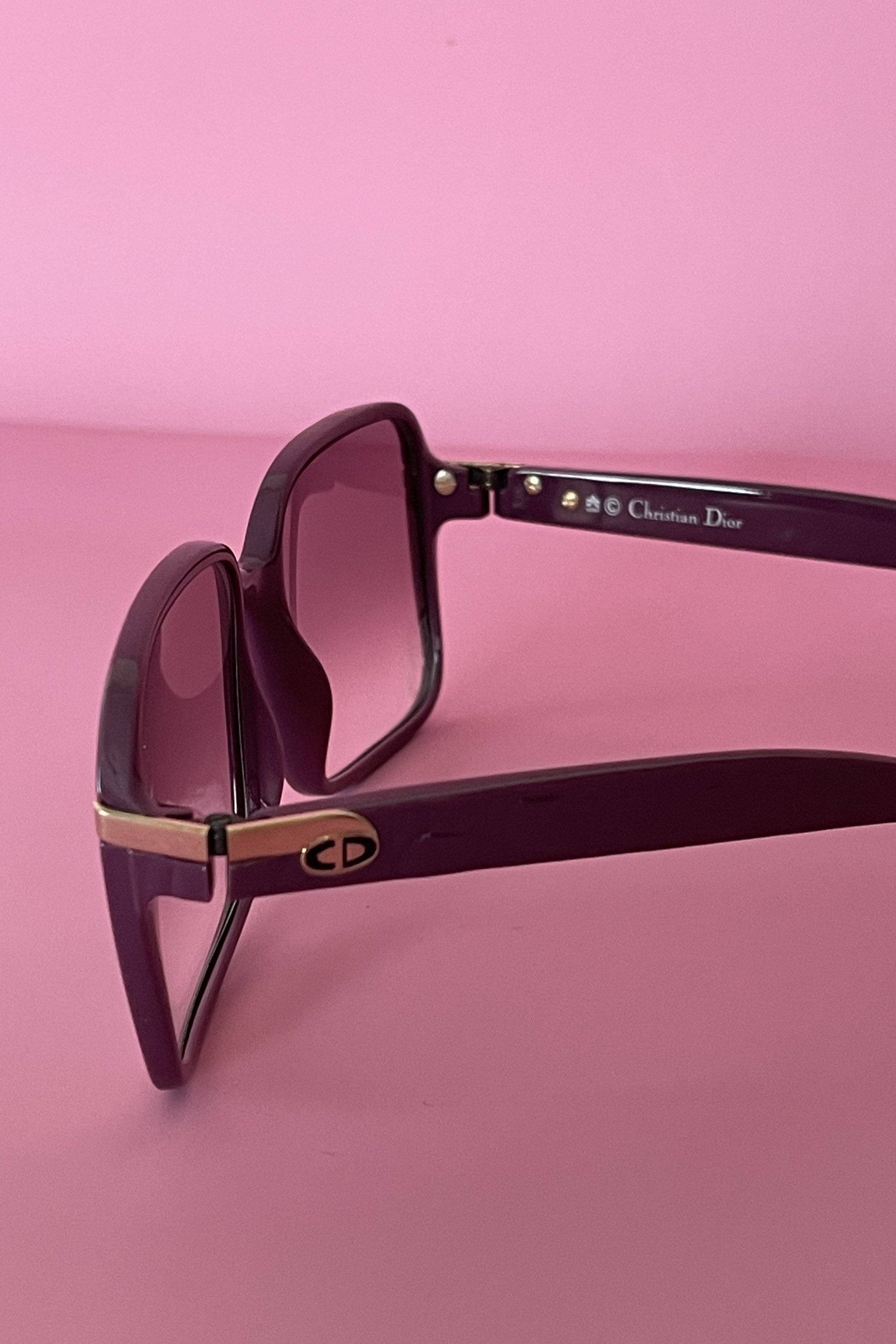 Vintage 1980s Christian Dior Purple Sunglasses 2318-80 DEAD STOCK