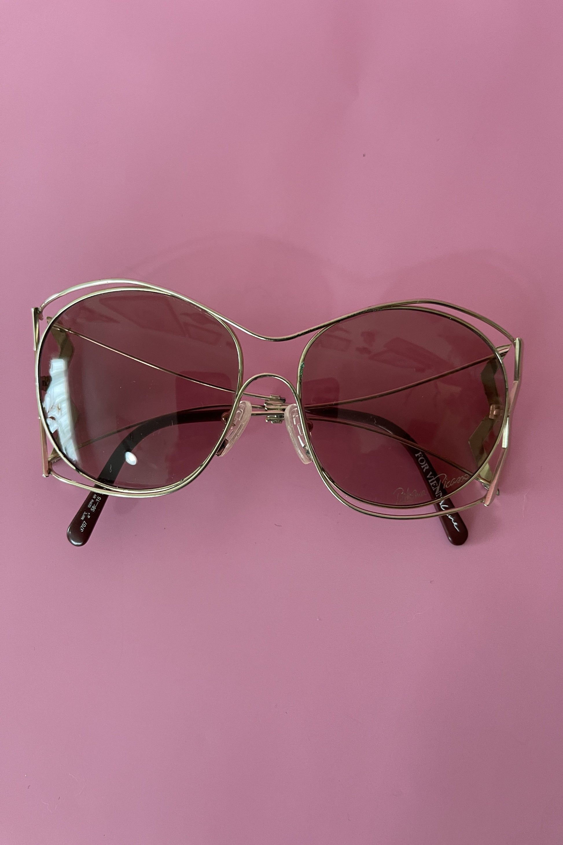 Vintage 1990s Paloma Picasso Burgundy Diamanté Sunglasses