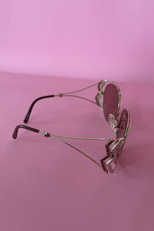 Vintage 1990s Paloma Picasso Burgundy Diamanté Sunglasses
