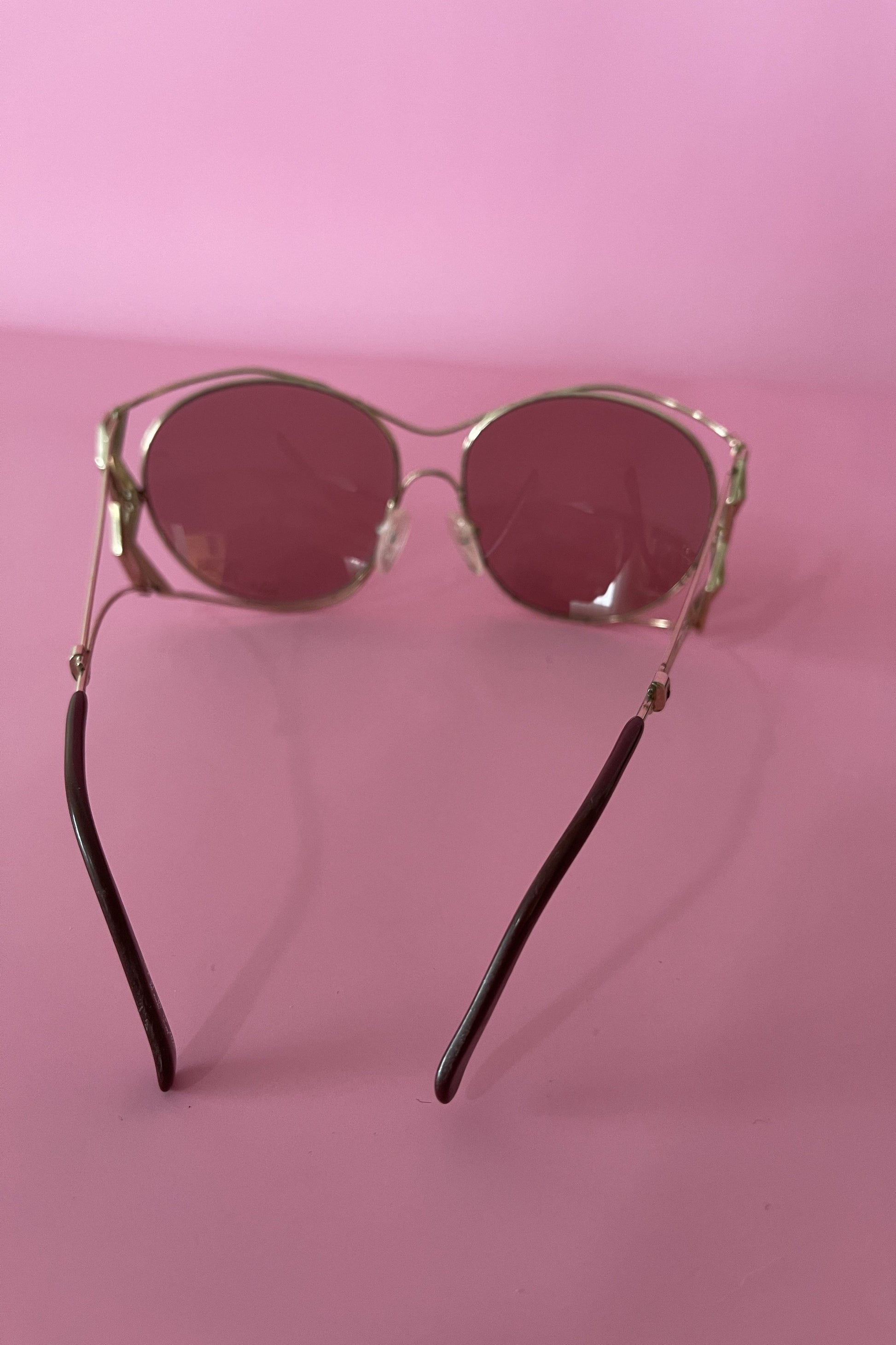 Vintage 1990s Paloma Picasso Burgundy Diamanté Sunglasses