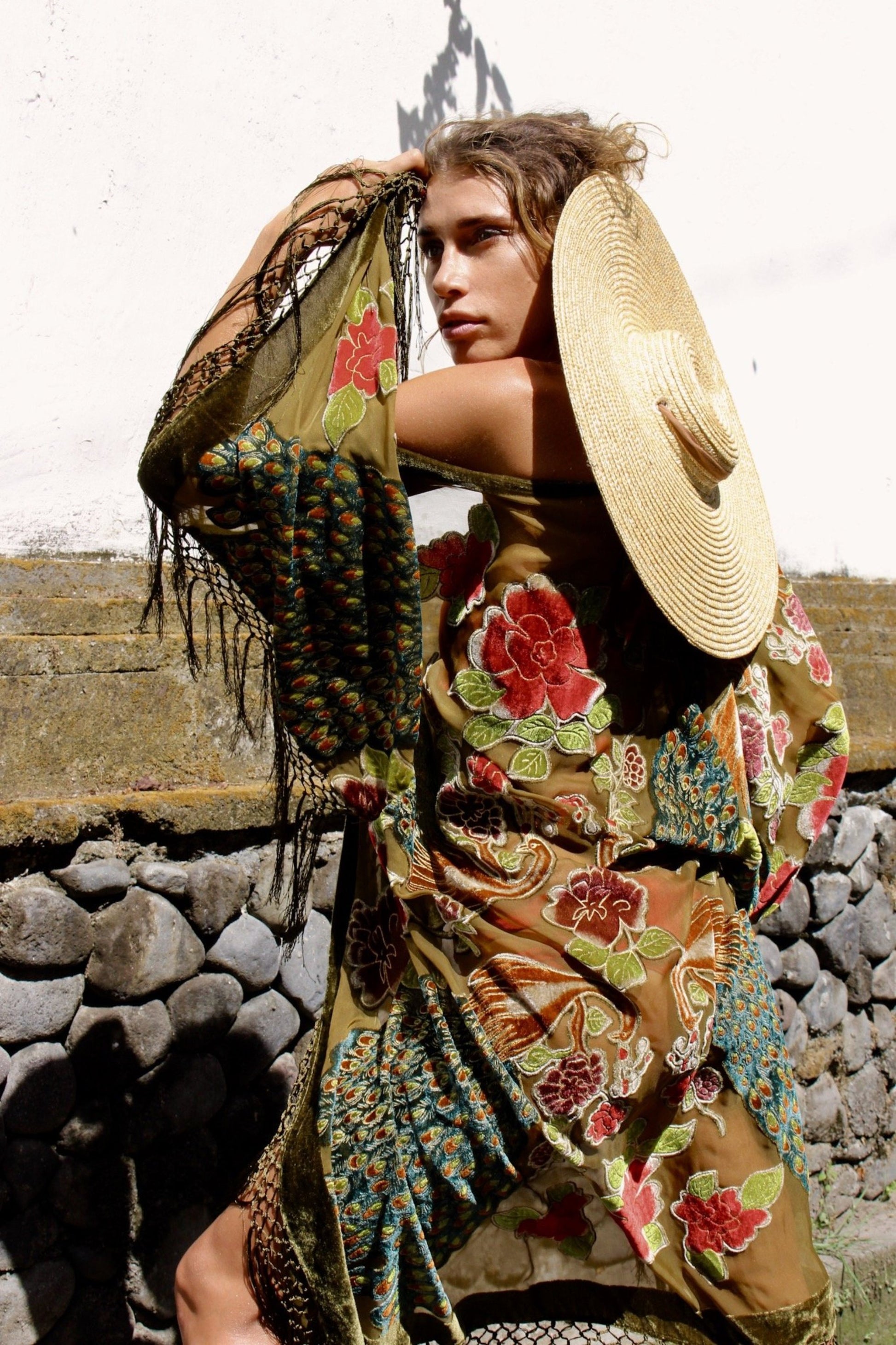 The Gilded Cage Green - Wide Sleeve Robe