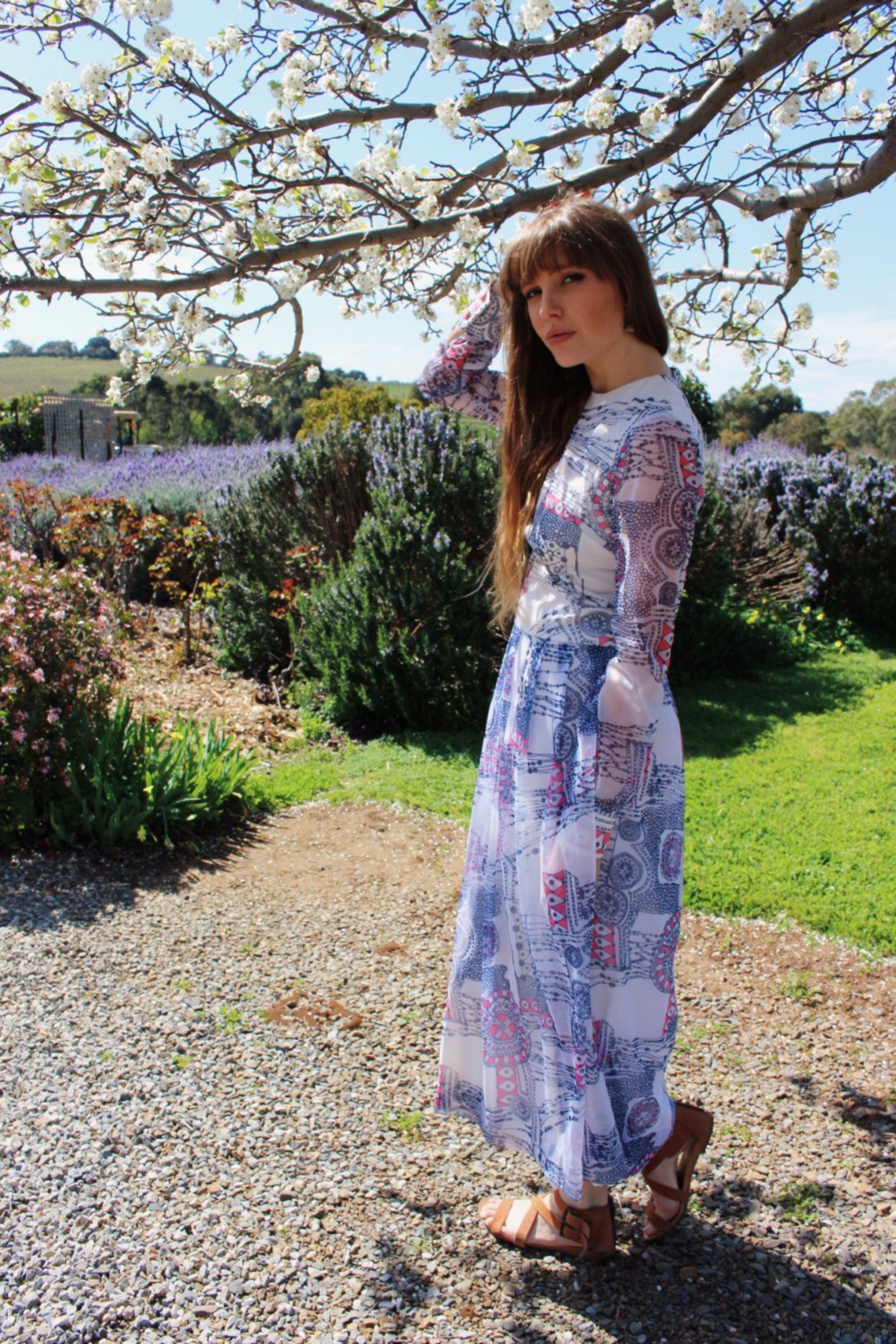 Romantic Wedding Dresses - Long Sleeve Boho Dresses - Bohemian Festival Long Dress - Hippie Wedding Dress - Floral Maxi Dress Wedding