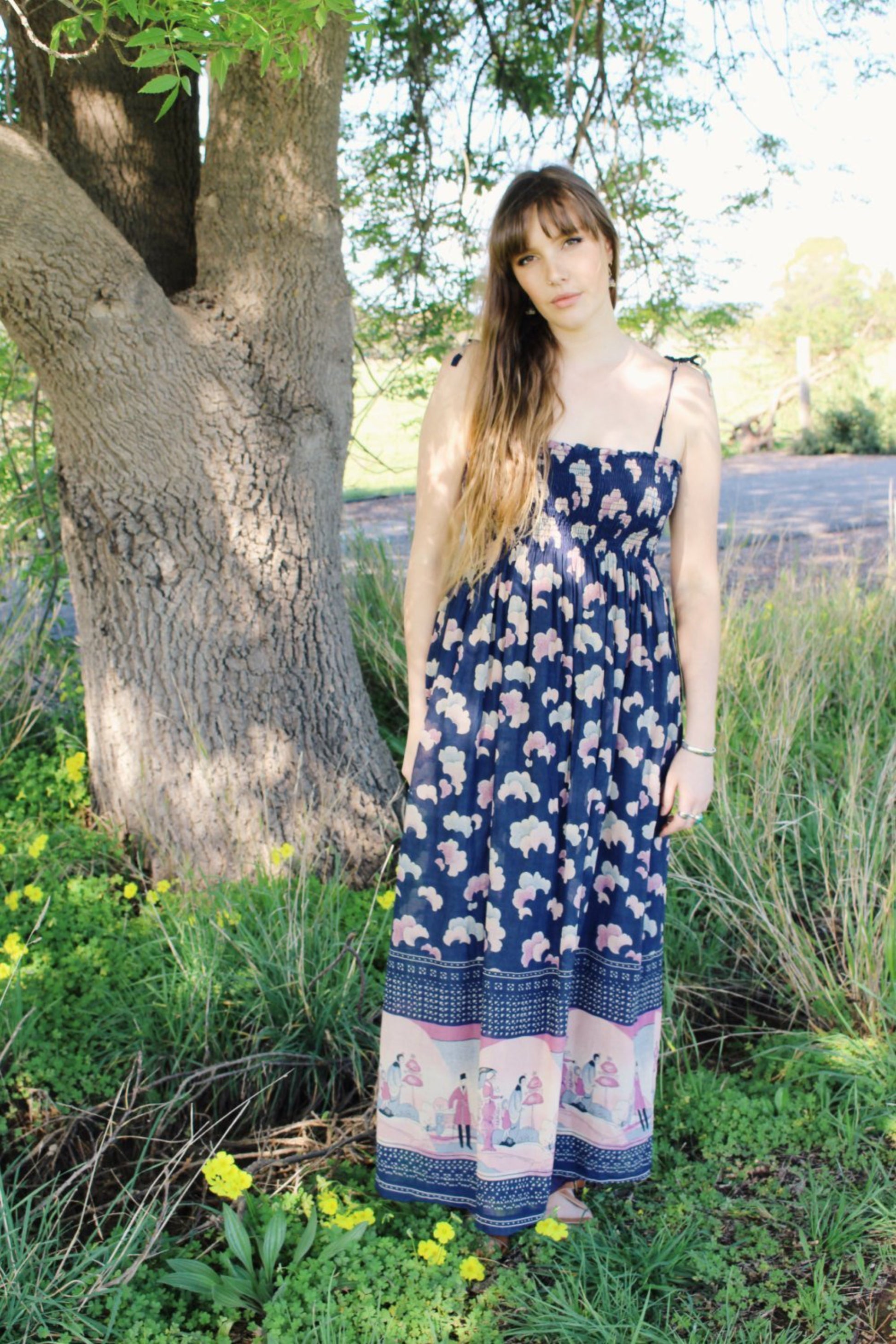 Bohemian Womens Maxi Dresses - Boho Hippie Gypsy Maxi Dresses -Bohemian Festival Long Dress - Downton Abbey Dresses - Boho Cotton Maxi Dress
