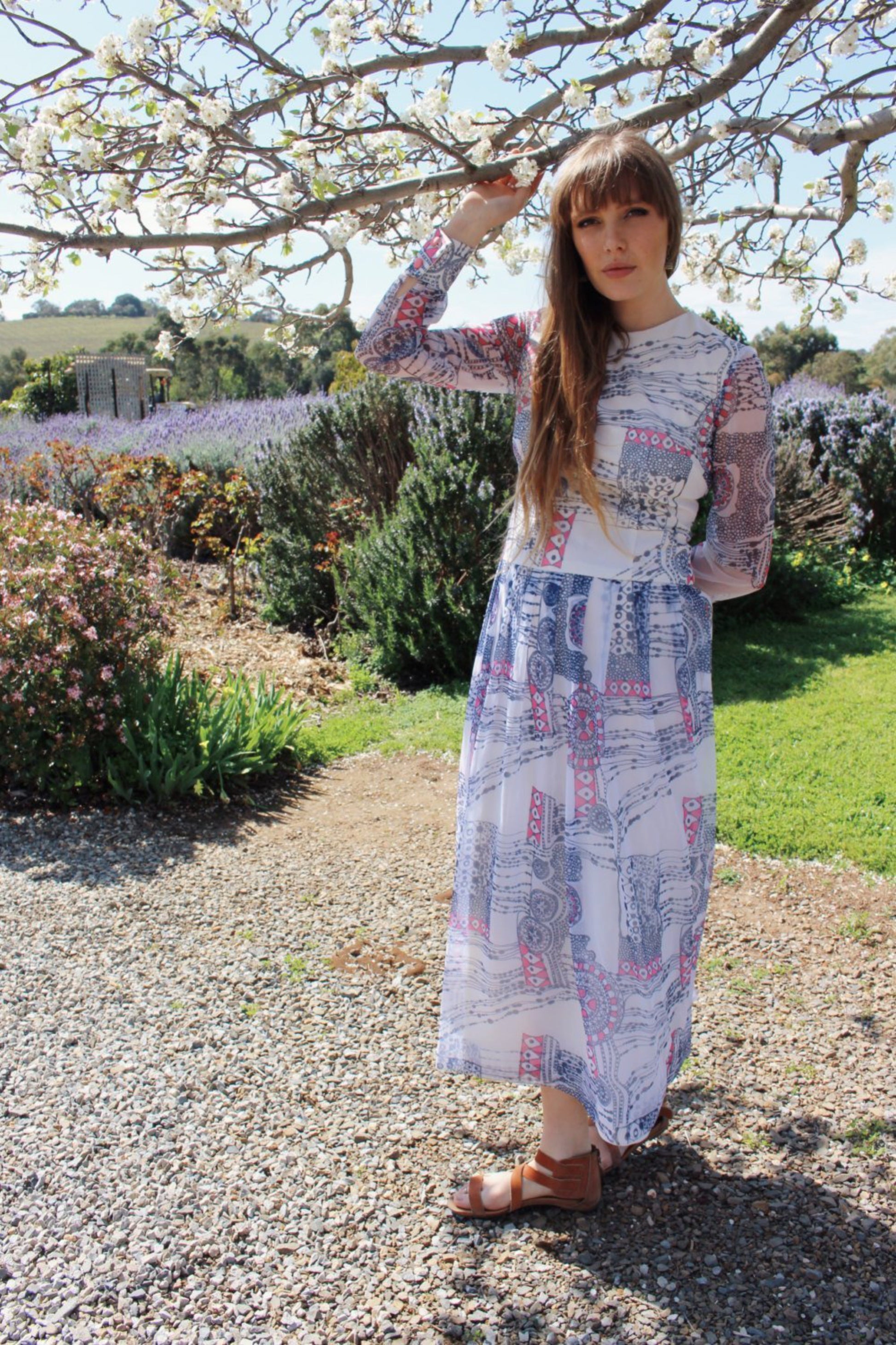 Romantic Wedding Dresses - Long Sleeve Boho Dresses - Bohemian Festival Long Dress - Hippie Wedding Dress - Floral Maxi Dress Wedding