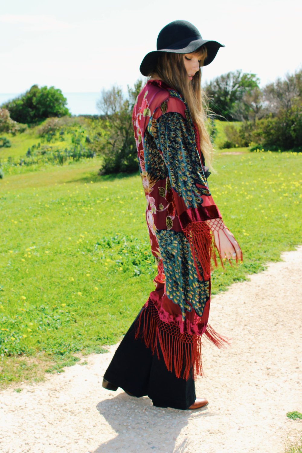 Gypsy Bridal Kimono - Bohemian Bridal Kimono - Velvet Brides Kimono Robe - Luxury Kimono Robe For Bride - Red Kimono Robe Lingerie
