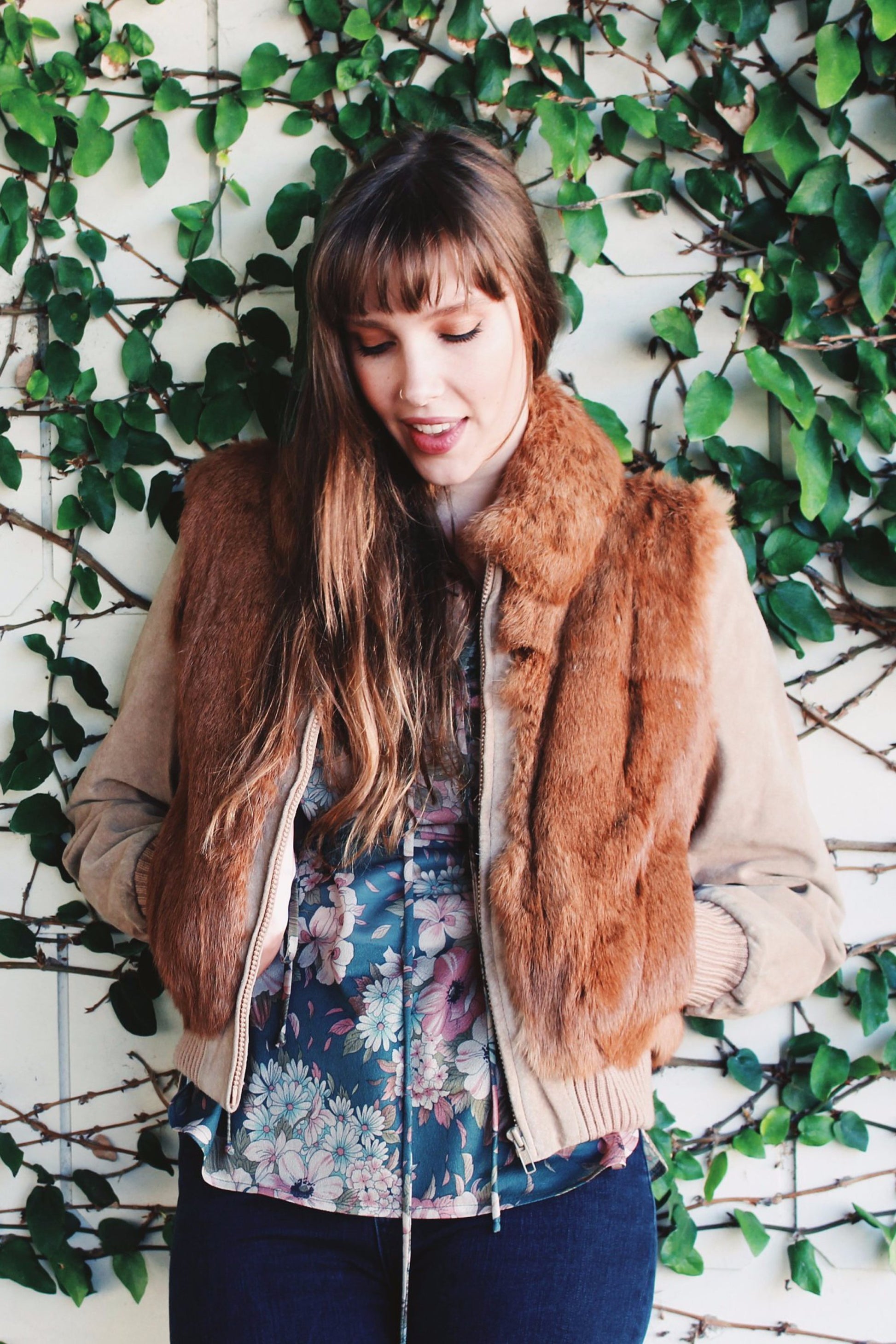 Festival Fur Coat - Bomber Jacket - Bomber Jacket For Women - Vintage Gypsy Jacket - Burning Man Fur Coat - Bohemian Fur Coat - Rabbit Fur