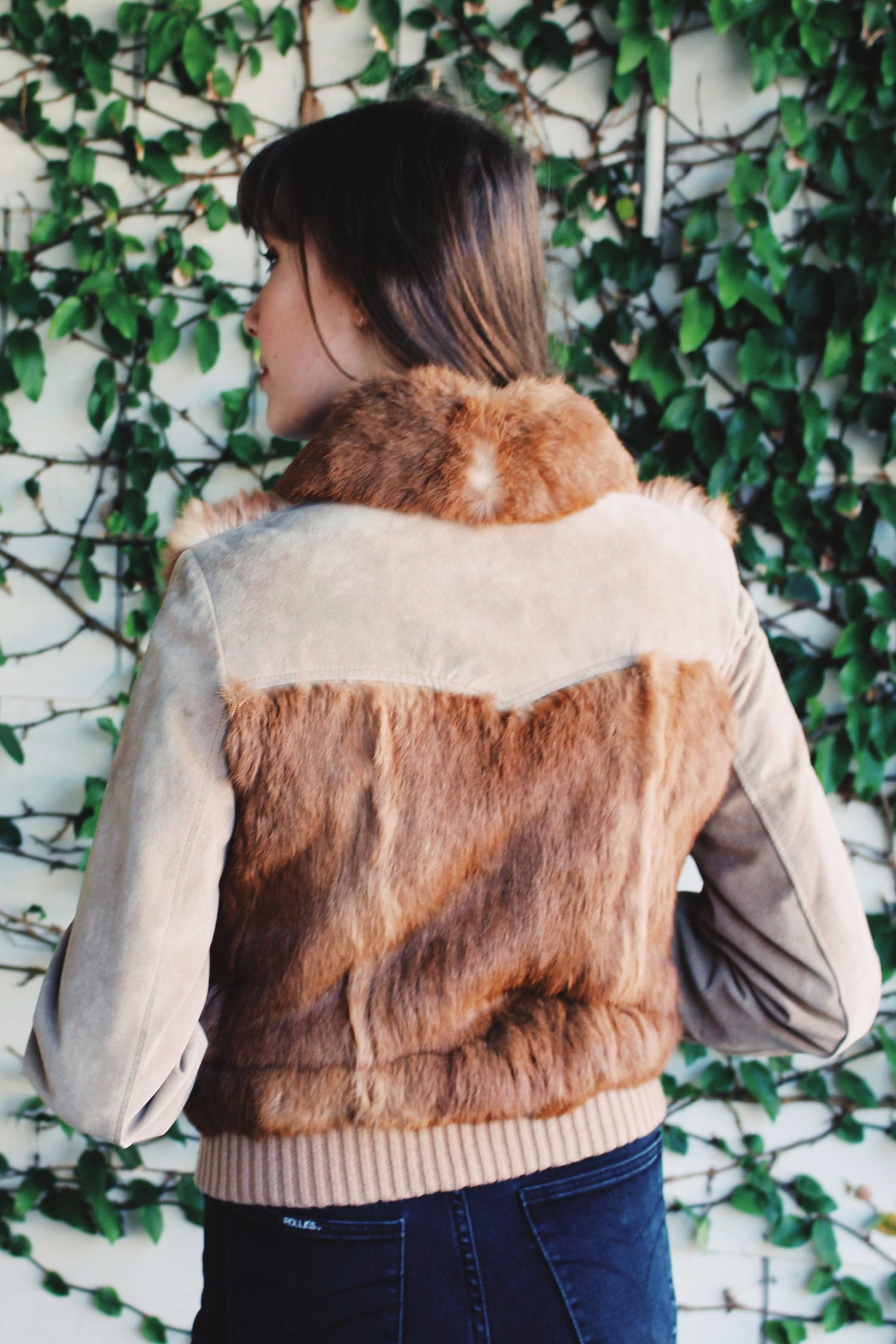 Festival Fur Coat - Bomber Jacket - Bomber Jacket For Women - Vintage Gypsy Jacket - Burning Man Fur Coat - Bohemian Fur Coat - Rabbit Fur