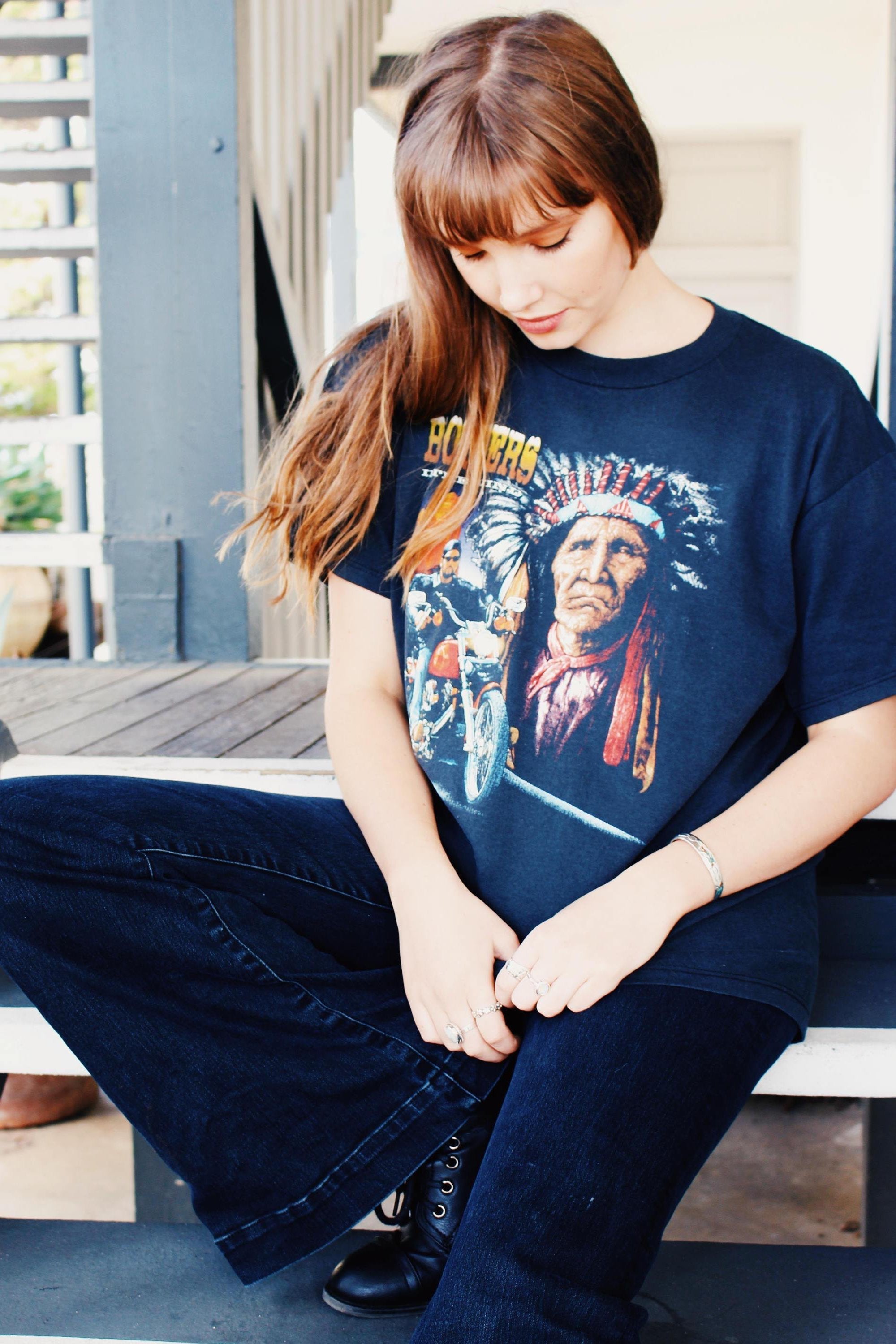 90s Grunge Tshirt - Festival Music Top - Hippie Boho Clothes - Grunge Print Tshirt - Soft Graphic T-Shirt - Mens Festival Clothes
