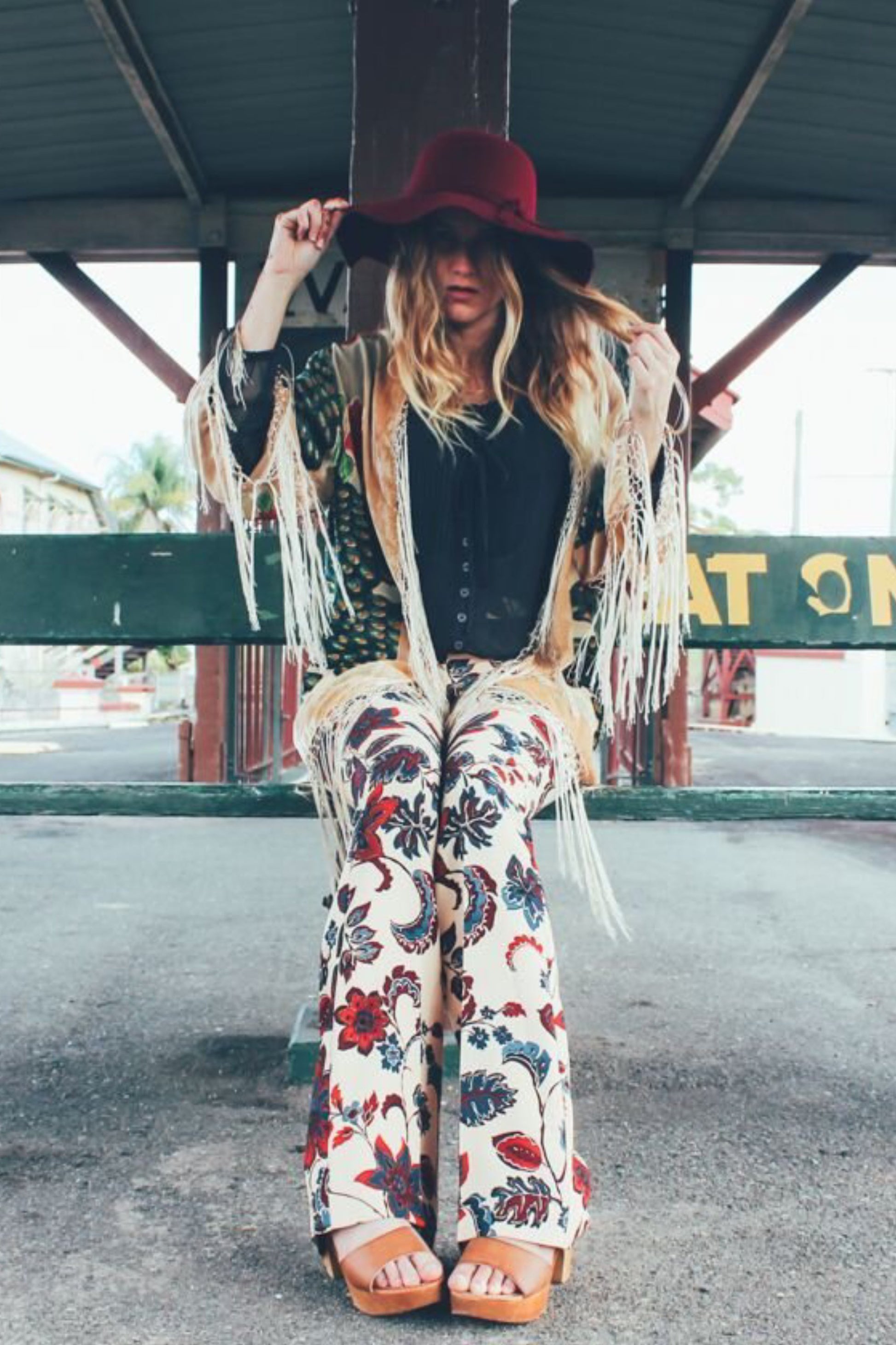 Gypsy Velvet Kimono - Fringe Kimono Jacket - Festival Kaftan Kimono - Hippie Festival Kimonos For Women - Bohemian Wife Clothing Gift