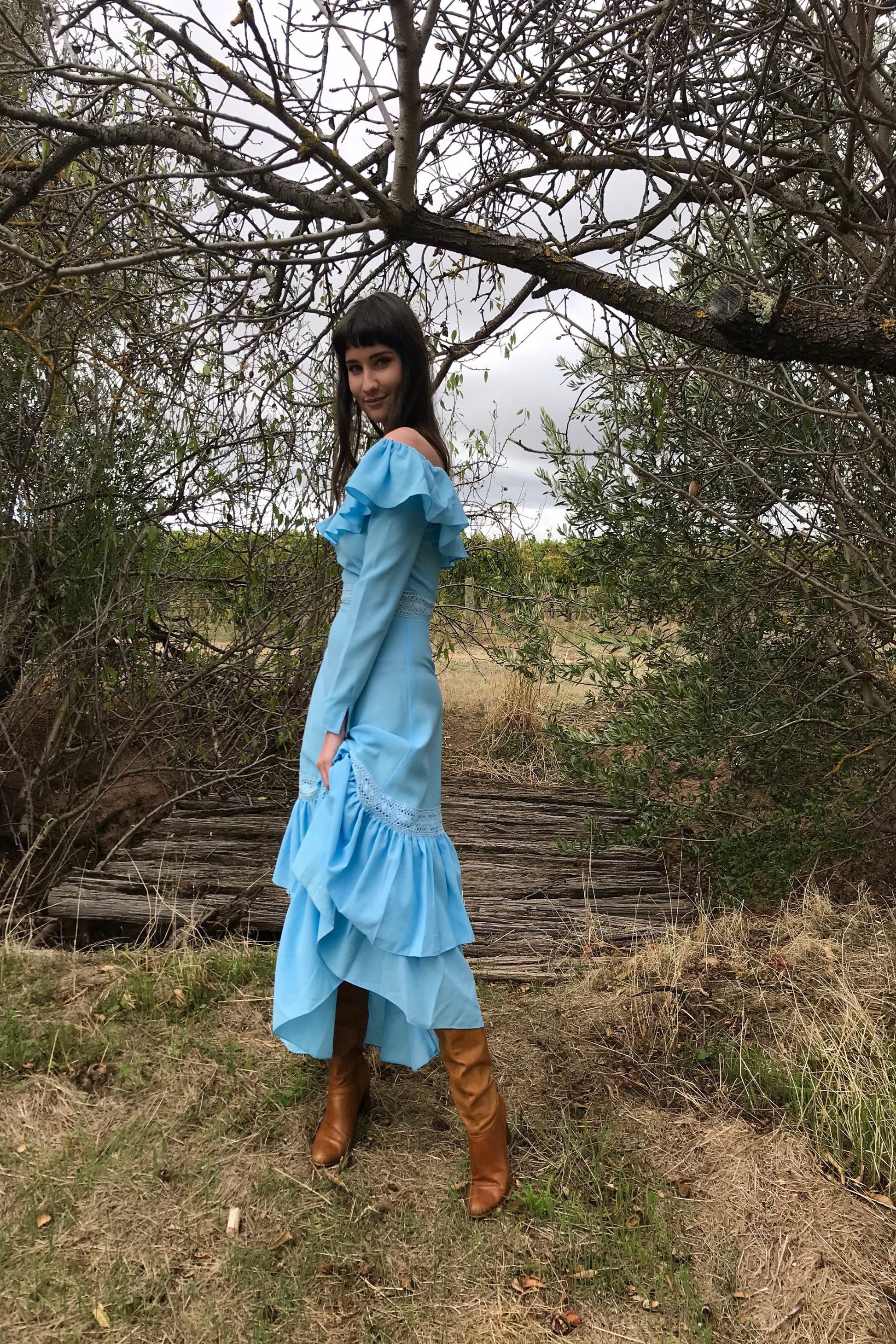 Boho Bridesmaid Maxi Dress - Off The Shoulder Bridesmaid Dress - Off The Shoulder Boho Dress - Rustic Bridesmaid Dress - Wedding Guest Dress