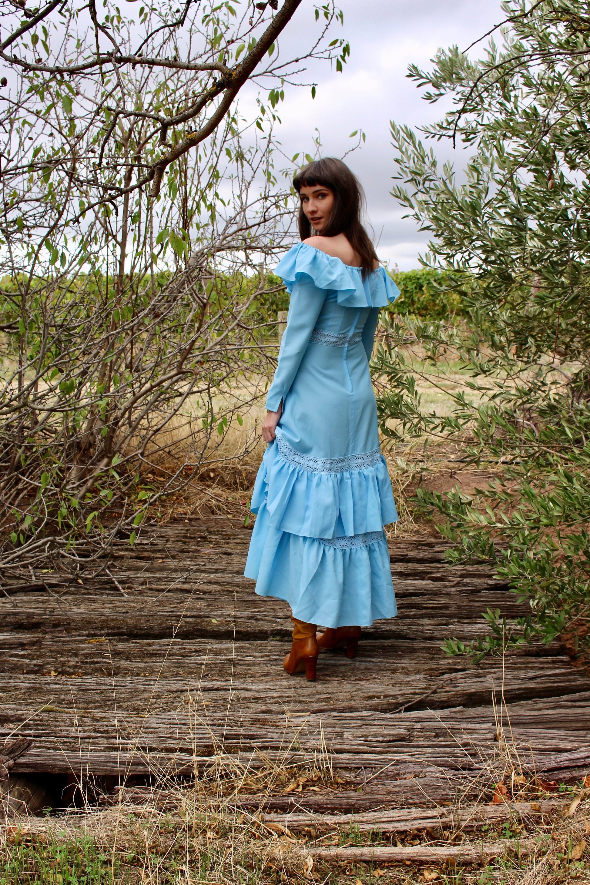 Boho Bridesmaid Maxi Dress - Off The Shoulder Bridesmaid Dress - Off The Shoulder Boho Dress - Rustic Bridesmaid Dress - Wedding Guest Dress