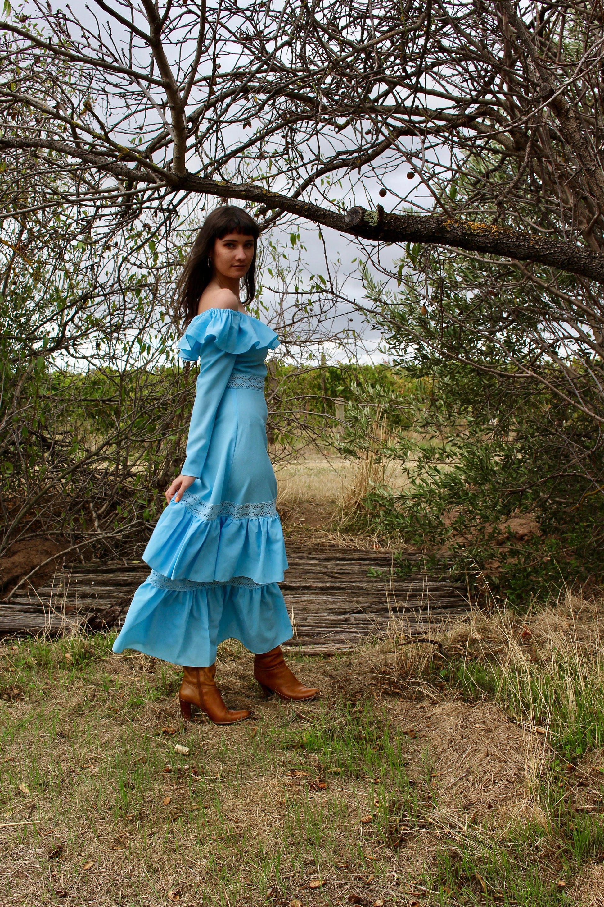Boho Bridesmaid Maxi Dress - Off The Shoulder Bridesmaid Dress - Off The Shoulder Boho Dress - Rustic Bridesmaid Dress - Wedding Guest Dress