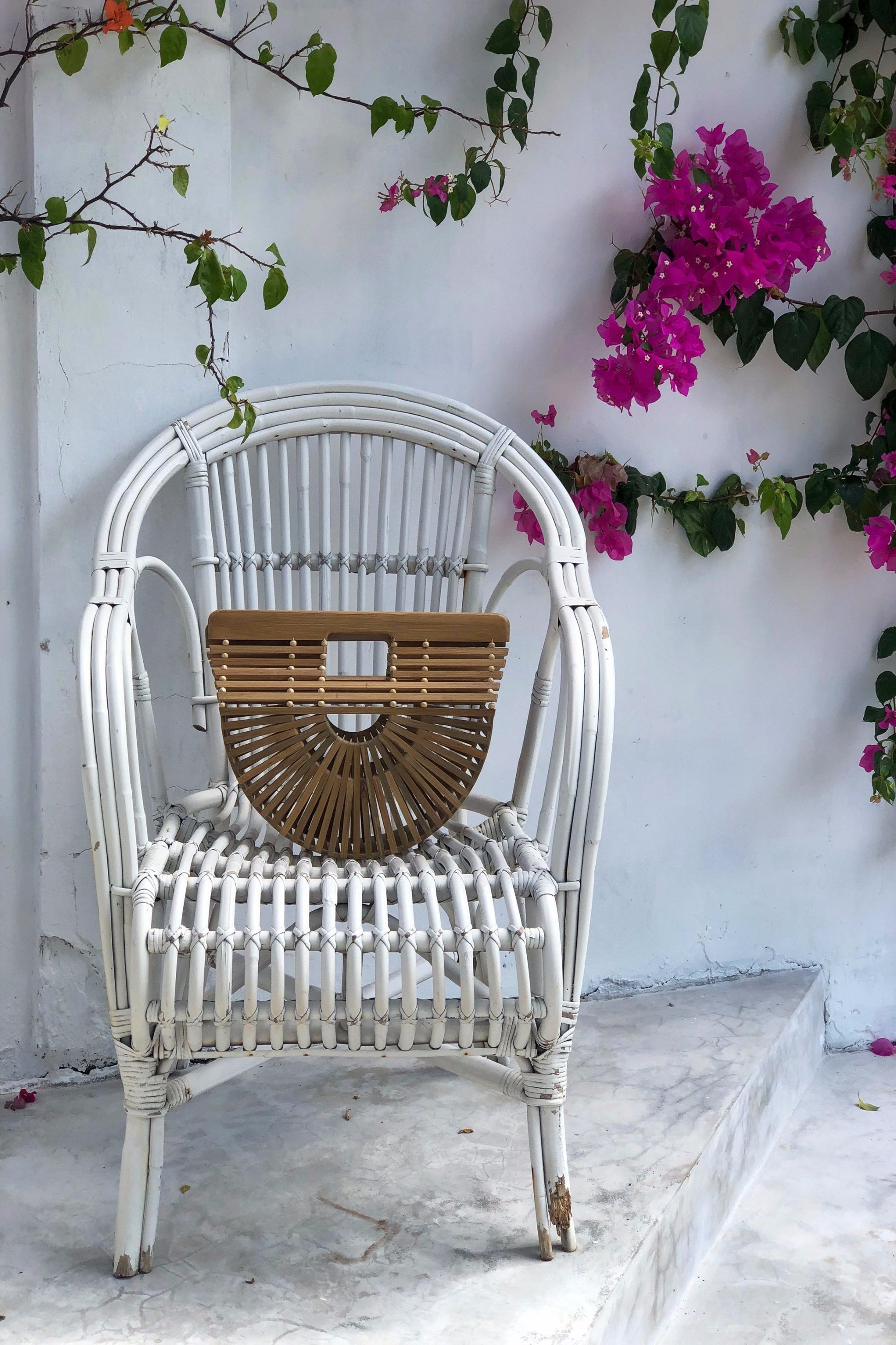 Bamboo Bag - Boho Ethnic Bag - Unusual Gifts For Women - Ark Bag - Half Moon Bag - Rattan Bag - Oversized Bag - Vegan Clutch Purse