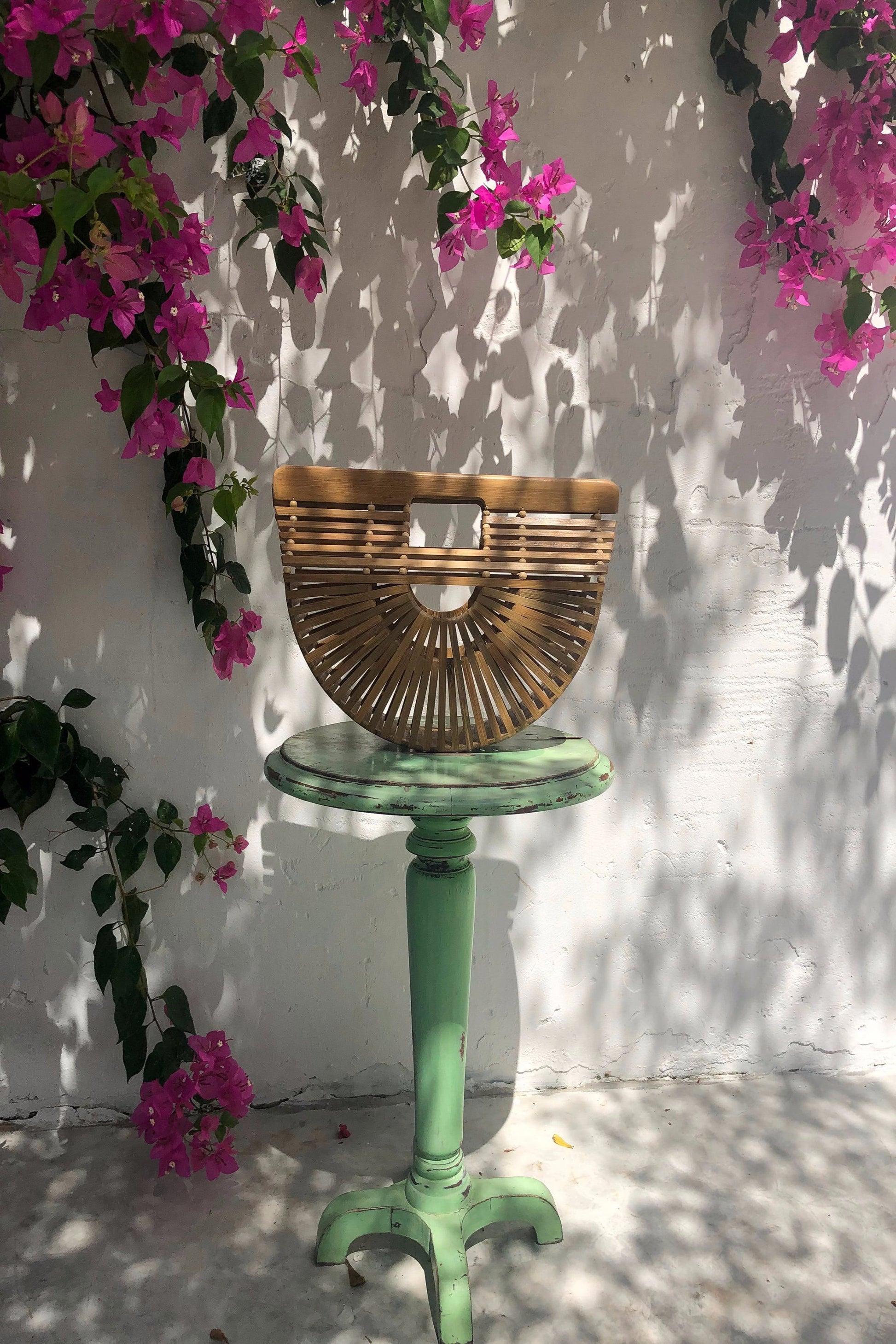 Bamboo Bag - Boho Ethnic Bag - Unusual Gifts For Women - Ark Bag - Half Moon Bag - Rattan Bag - Oversized Bag - Vegan Clutch Purse