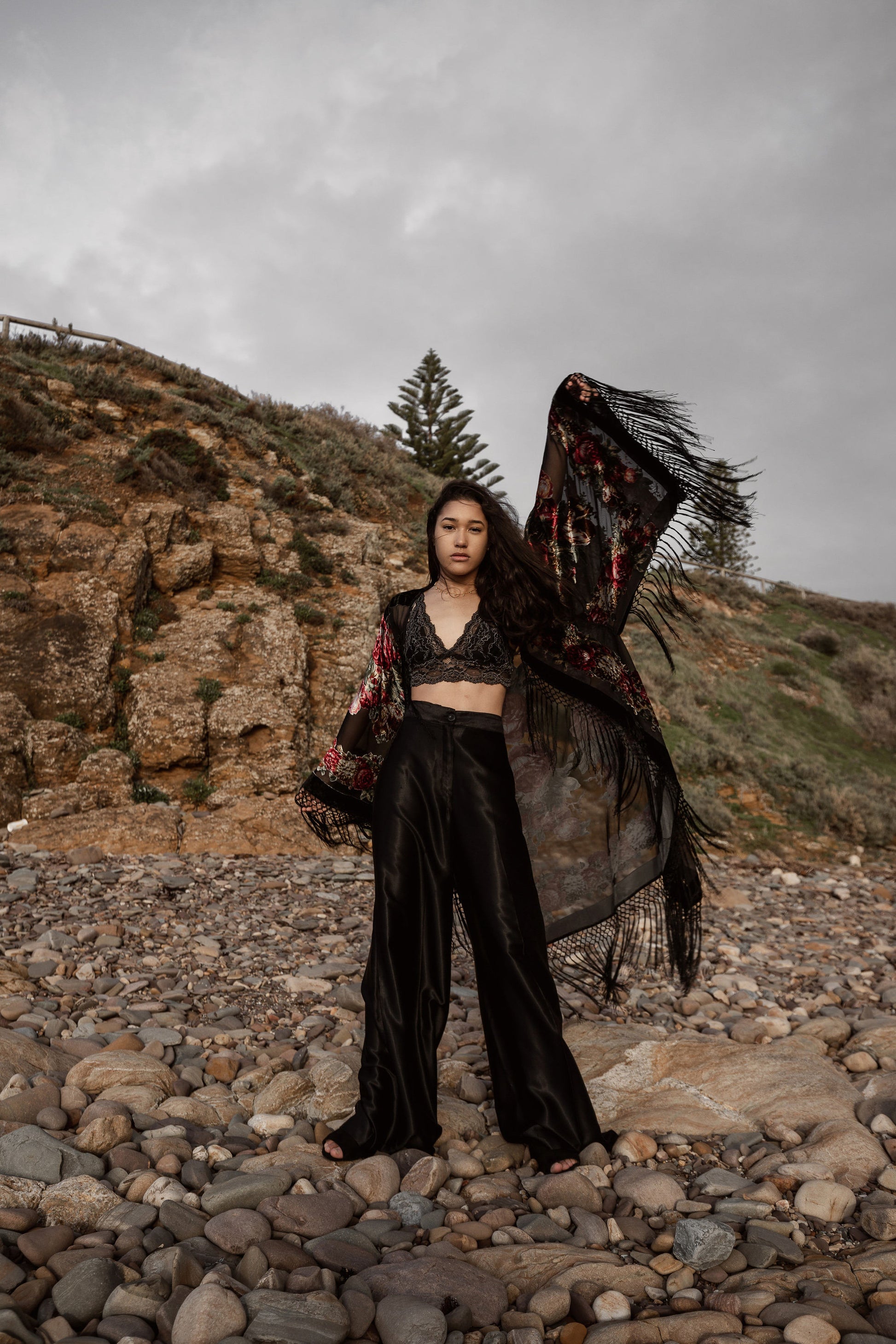 Boho Bridal Kimono Robe - Burnout Velvet Kimono - Fringed Velvet Kimono - Plus Size Kimono - Swimsuit Coverup - Boho Kimono  - Silk Kimono