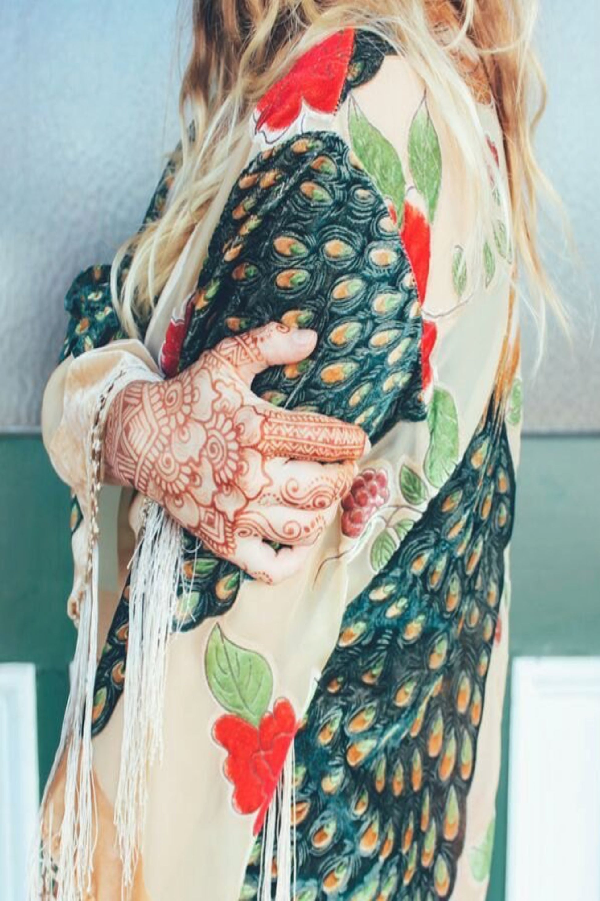 Gypsy Velvet Kimono - Fringe Kimono Jacket - Festival Kaftan Kimono - Hippie Festival Kimonos For Women - Bohemian Wife Clothing Gift