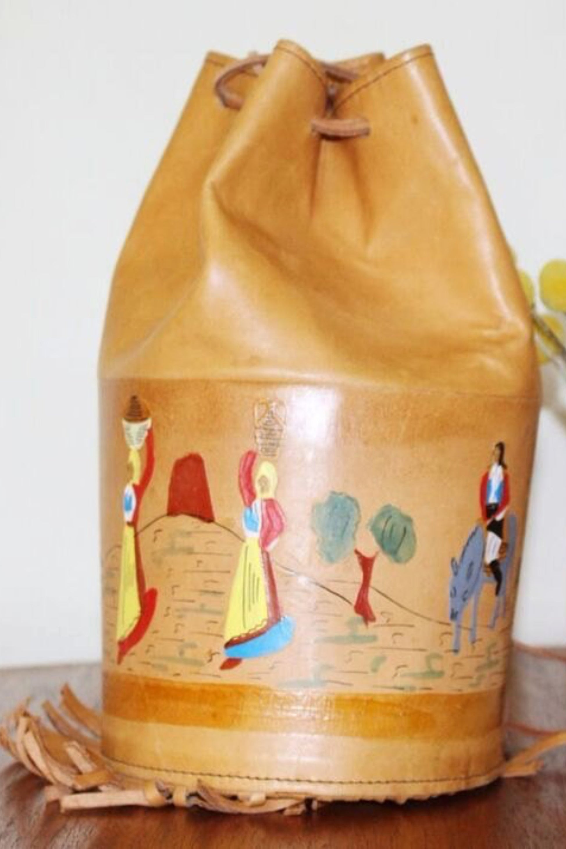 Bucket Bag - Leather Shoulder Bag Gift - Leather Bucket Bag - Leather Casual Bag - Bohemian Leather Bag - Hand Tooled Leather Purse