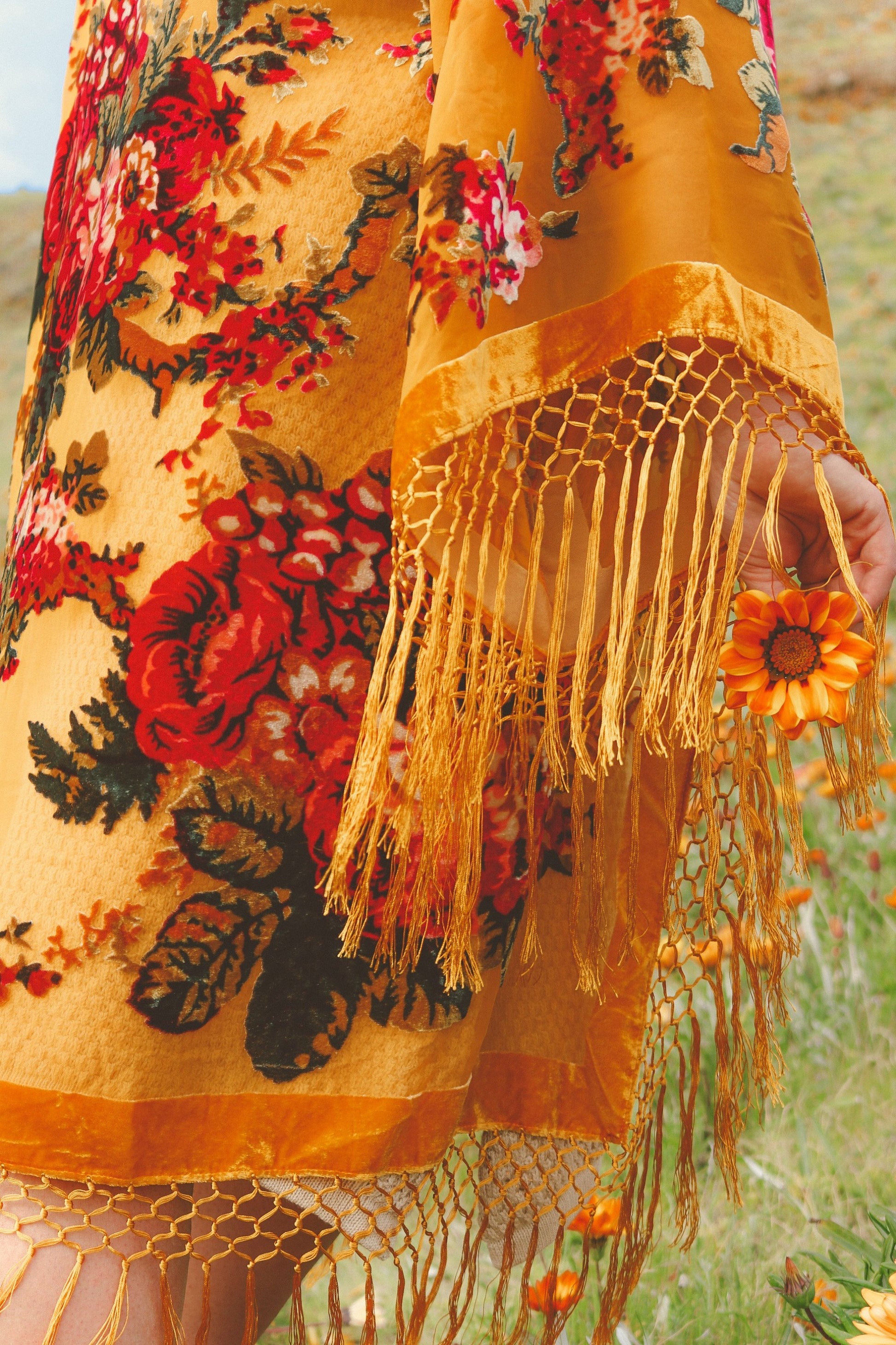 Little Lies Honey Mustard - Wide Sleeve Robe