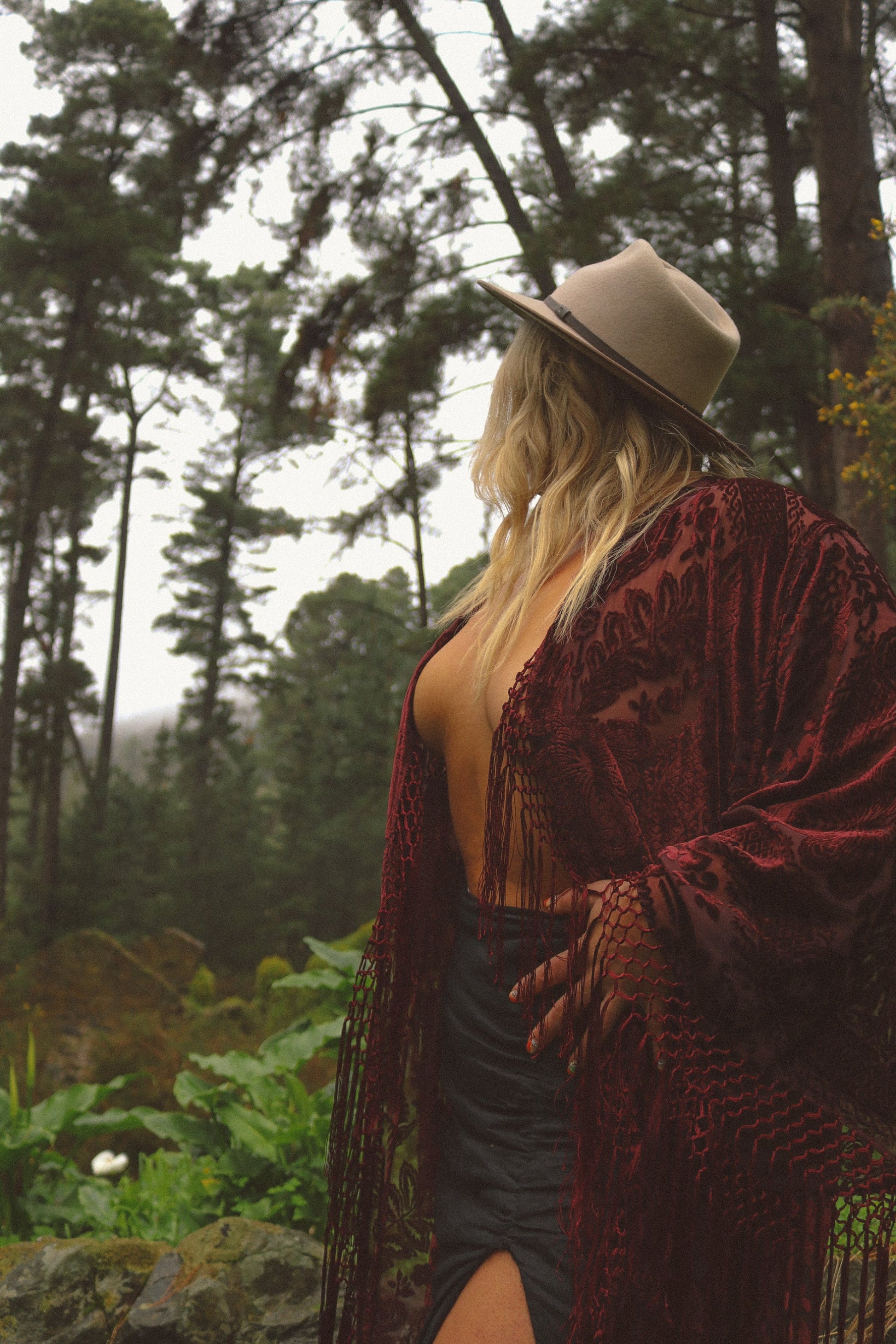 Only Lovers Left - Wide Sleeve Robe in Port