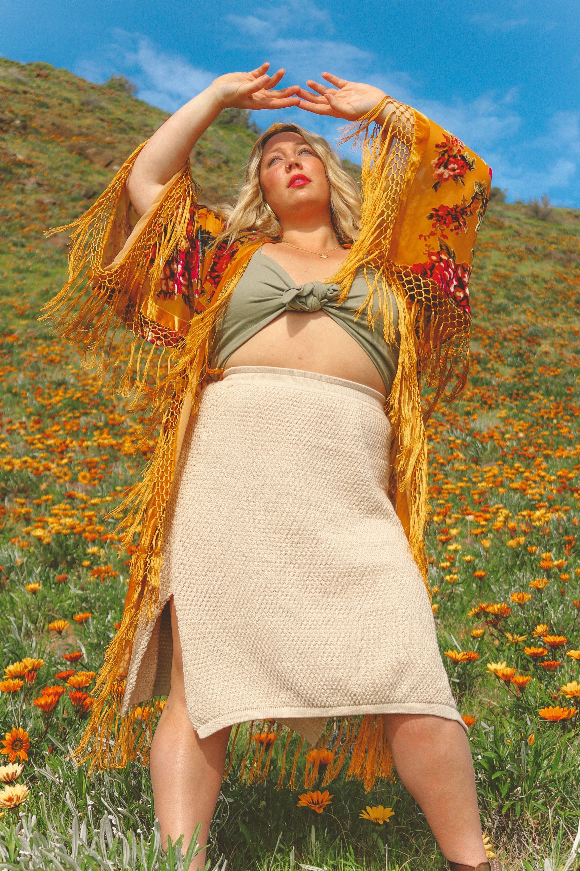 Little Lies Honey Mustard - Wide Sleeve Robe