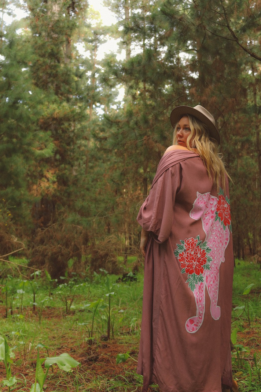 Thunder In Our Hearts Wide Sleeve Robe - Dusty Pink Rose