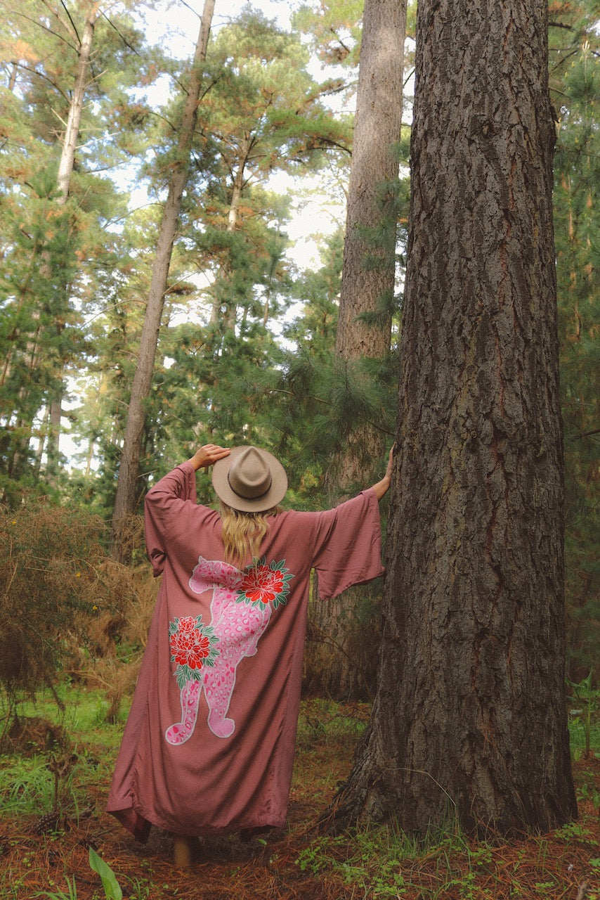 Thunder In Our Hearts Wide Sleeve Robe - Dusty Pink Rose